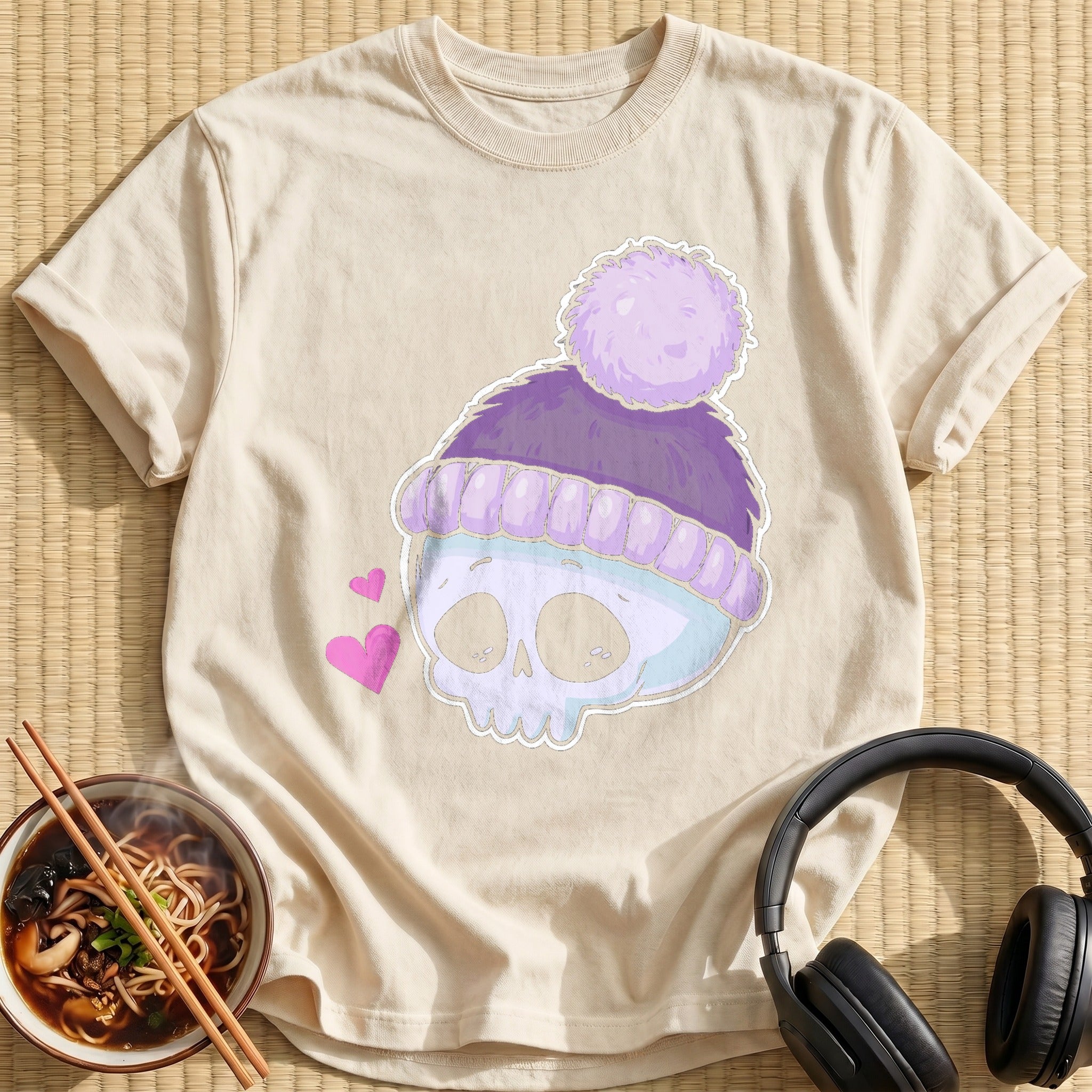 Lavender Pom Beanie Skull
