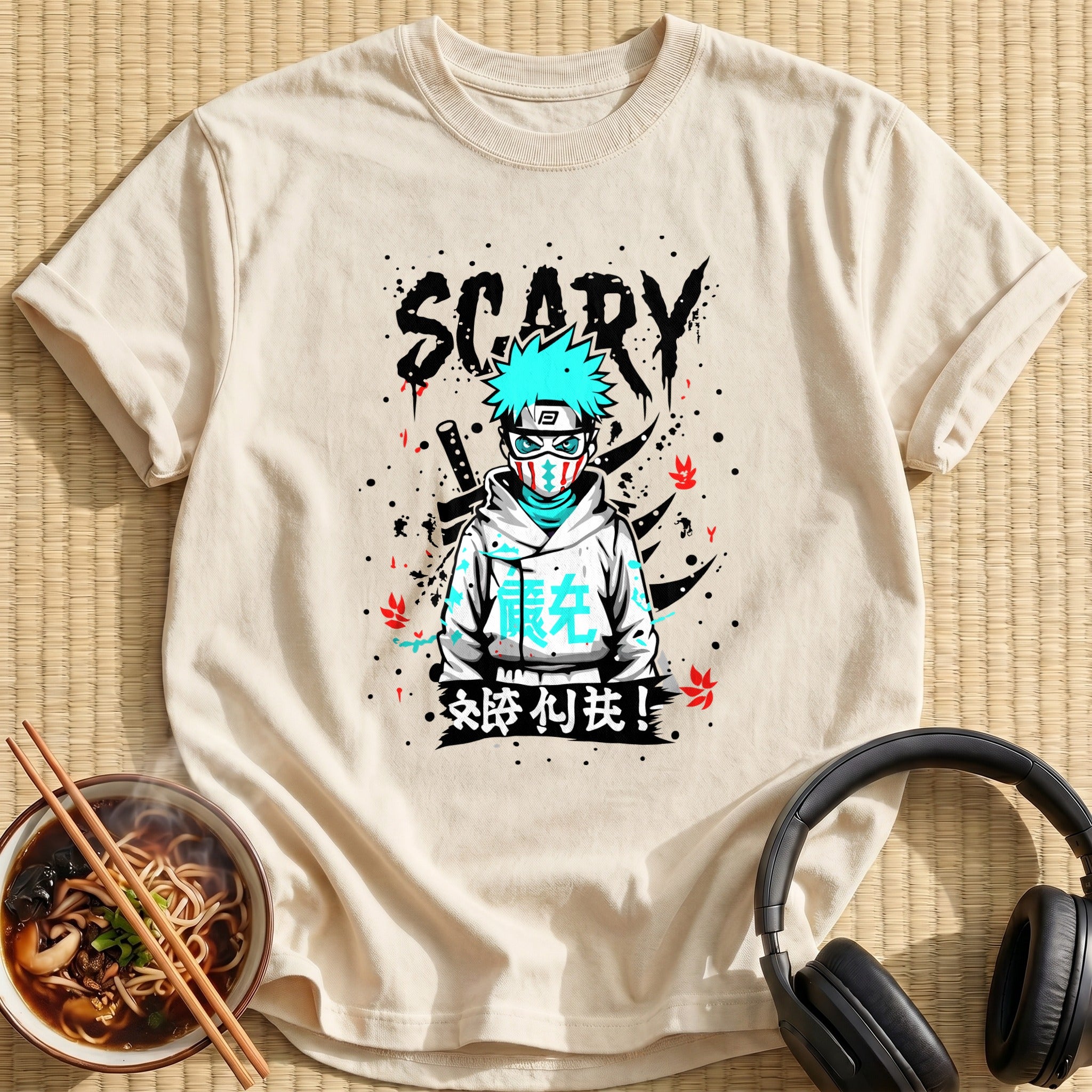 Masked Ninja Boy Scary Graffiti - Natural