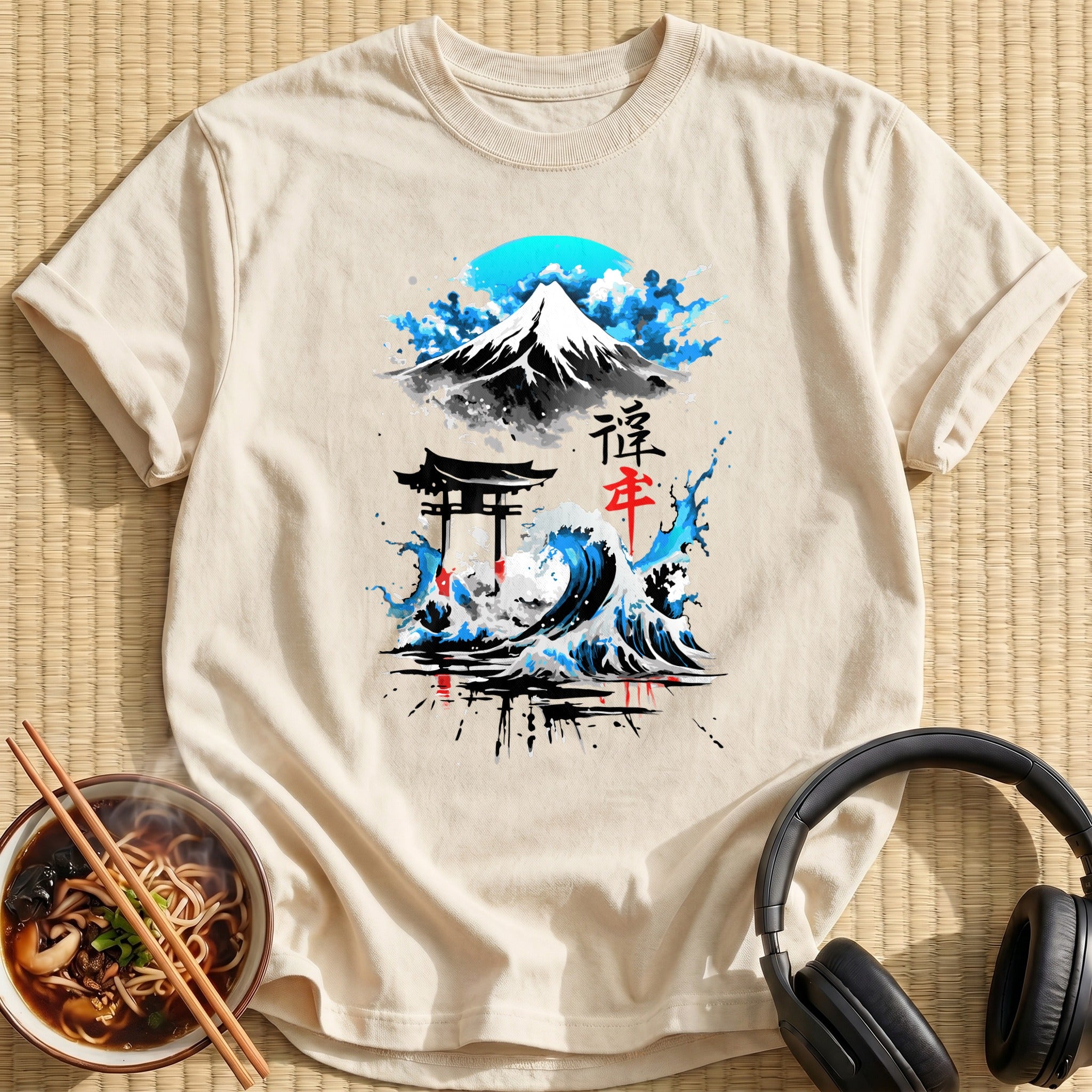 Mount Fuji Torii Wave Ink - Natural