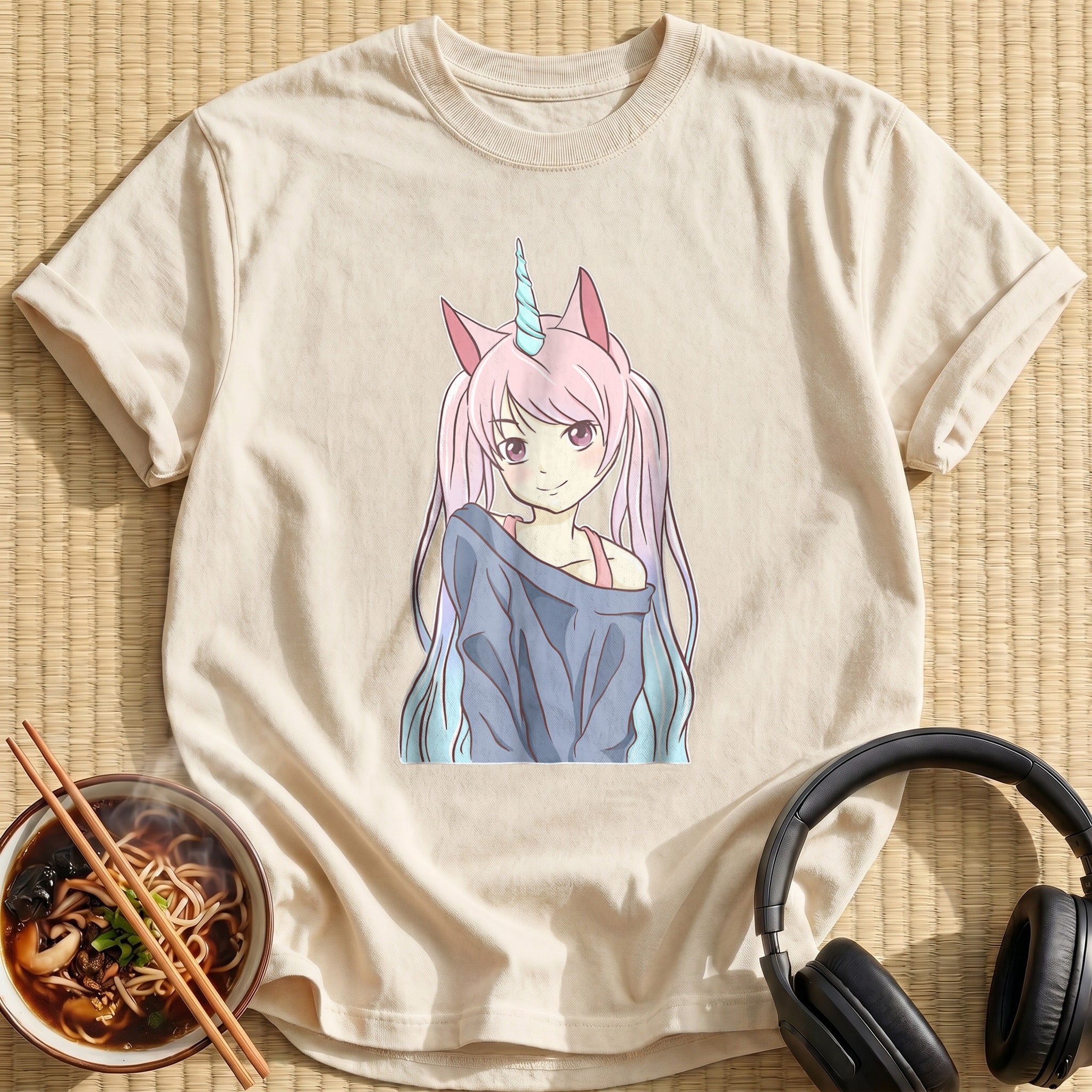 Pink Unicorn Horn Anime Girl - Natural