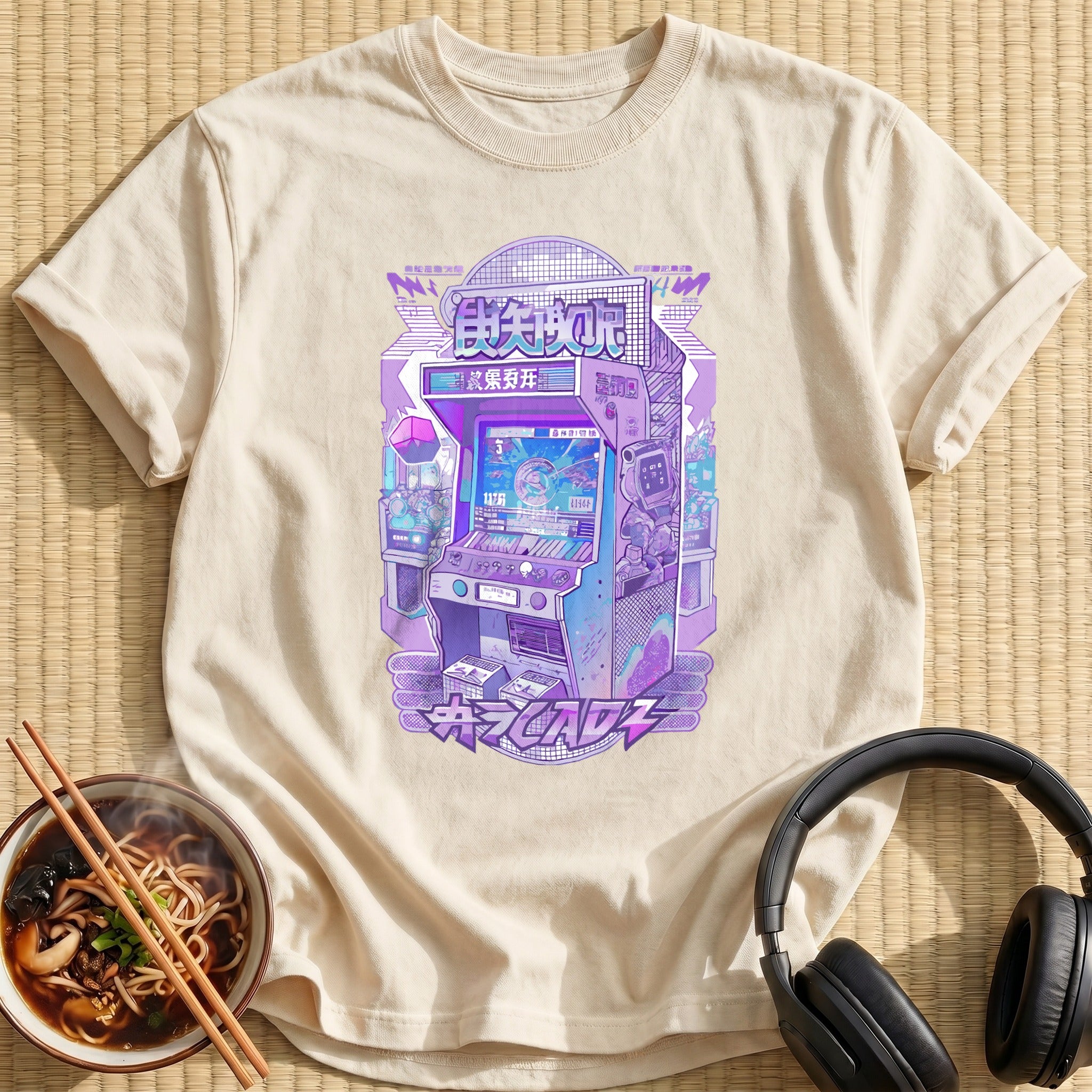 Purple Vaporwave Tokyo Arcade Machine - Natural