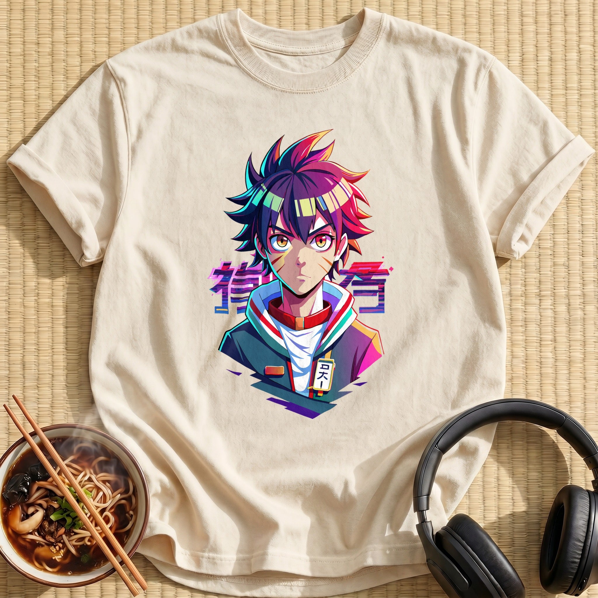 Spiky Haired Anime Boy Portrait - Natural