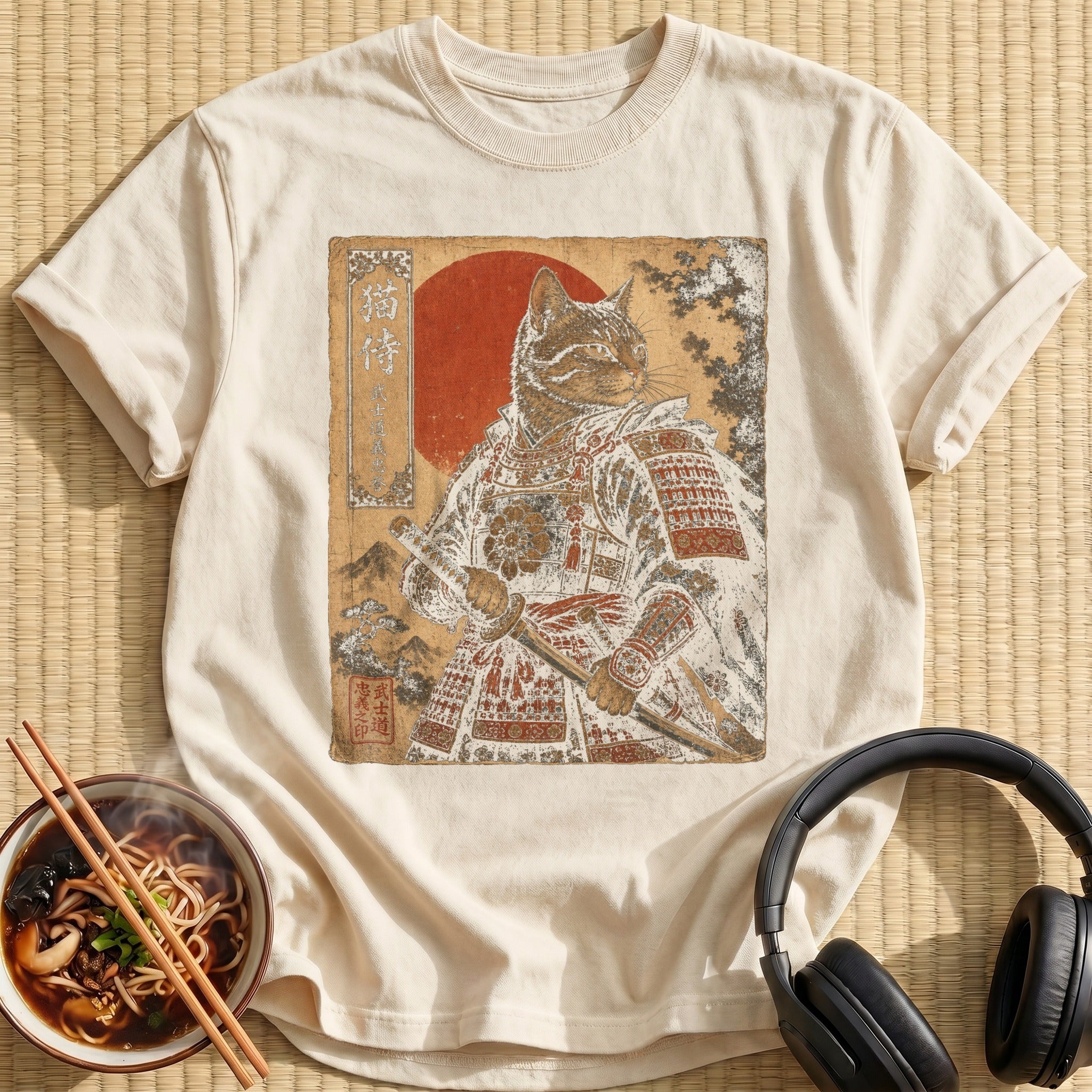 Tabby Cat Samurai With Katana