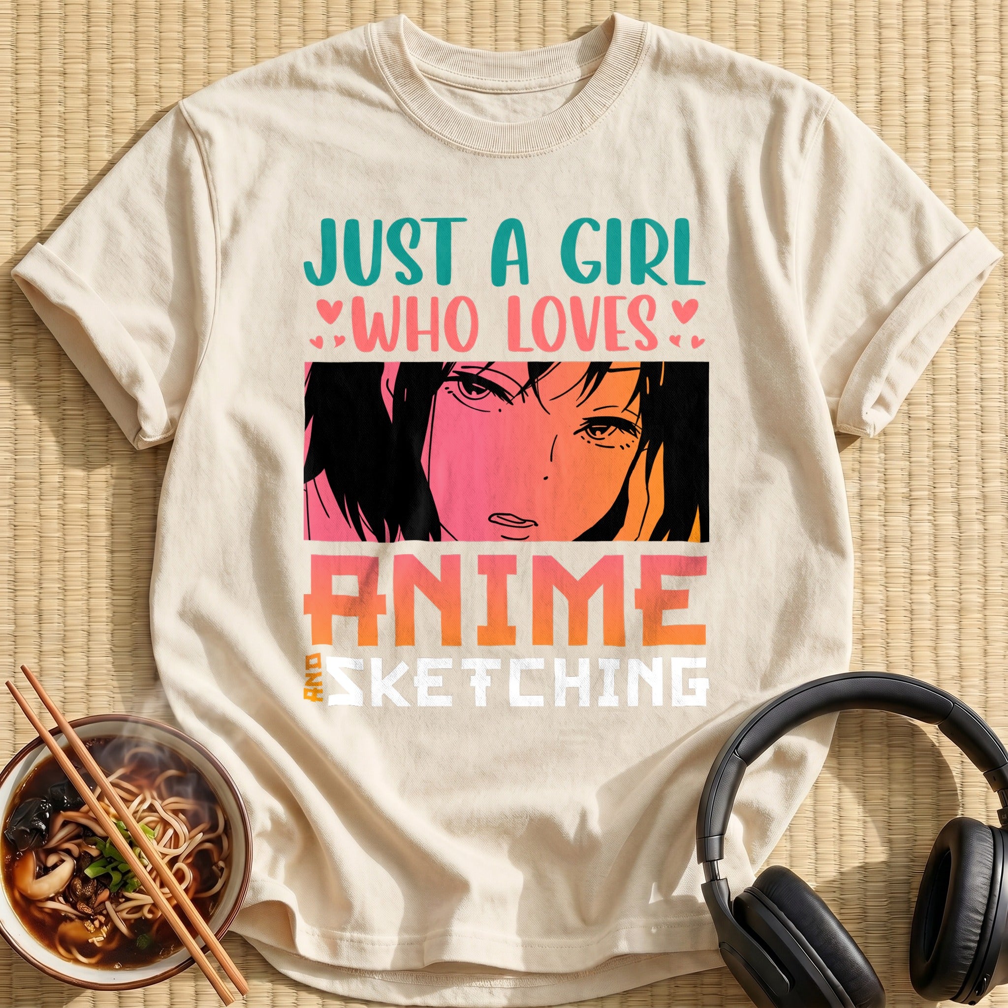 Who Loves Anime Brooding Girl Portrait - Natural