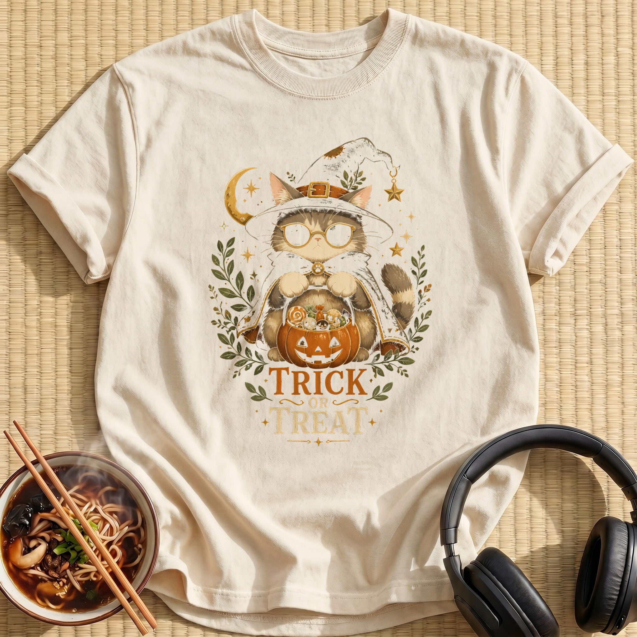 Witch Cat Trick Or Treat - Natural