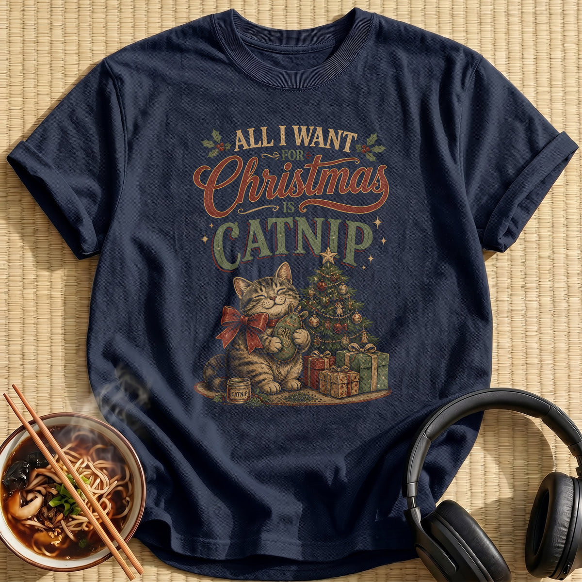 All I Want For Christmas Is Catnip 14 - Navy