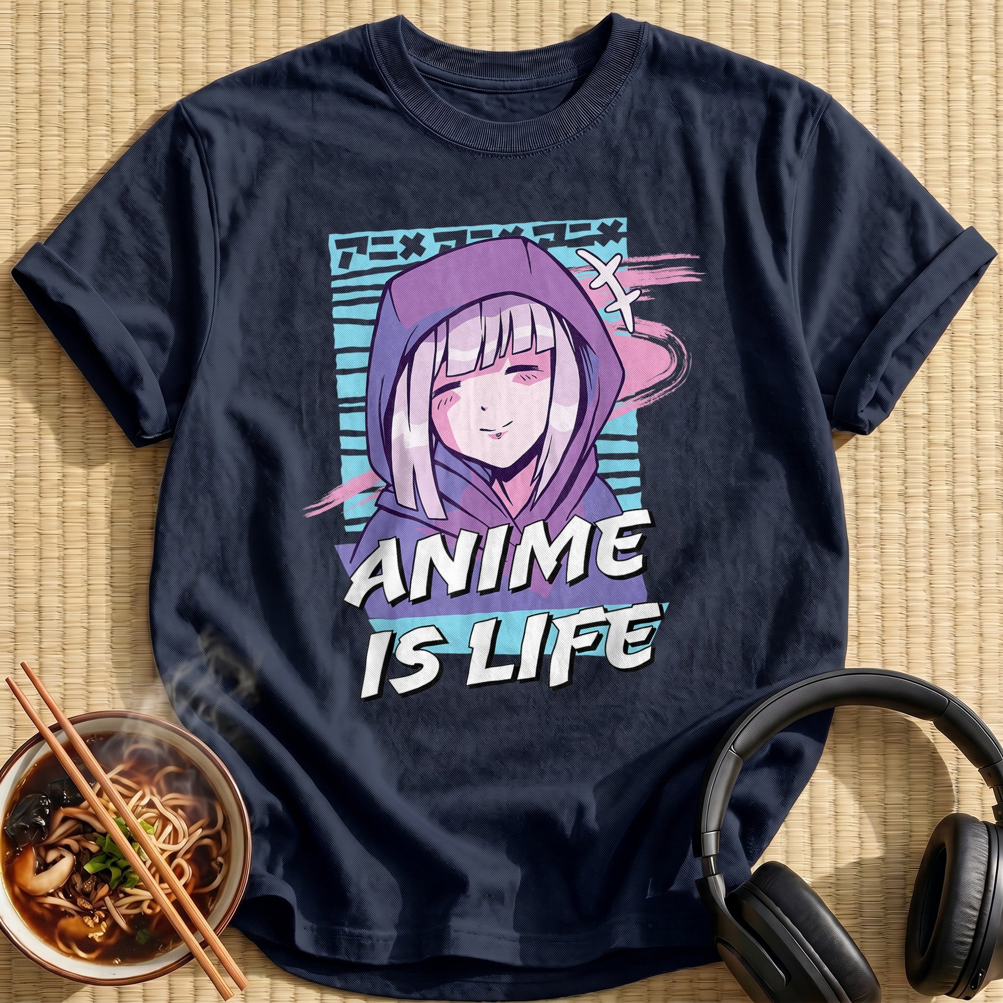 Anime Is Life Hooded Girl - Navy