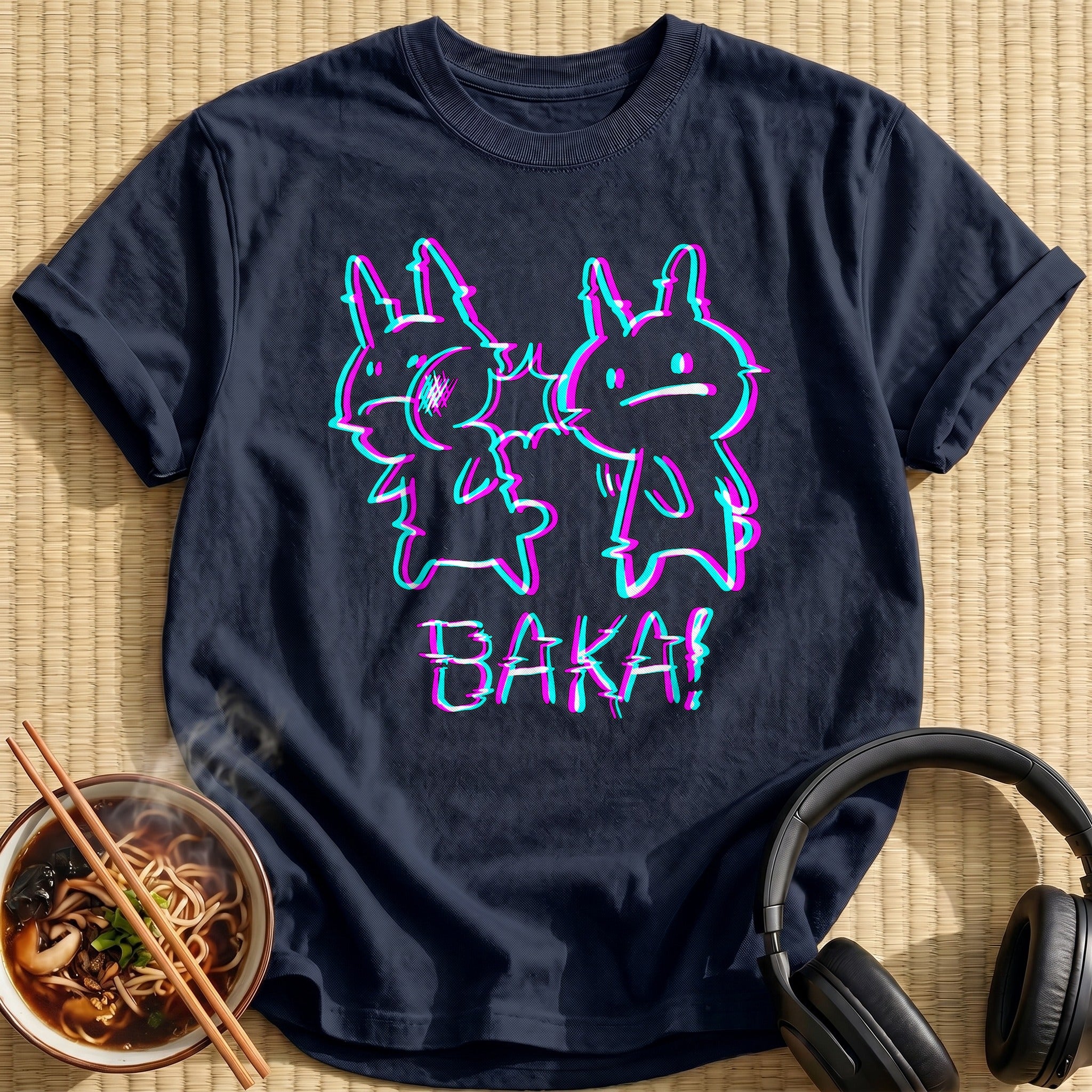 Baka Glitch Rabbits Slap Meme - Navy