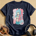 Blue Haired Girl Pink Jacket - Navy