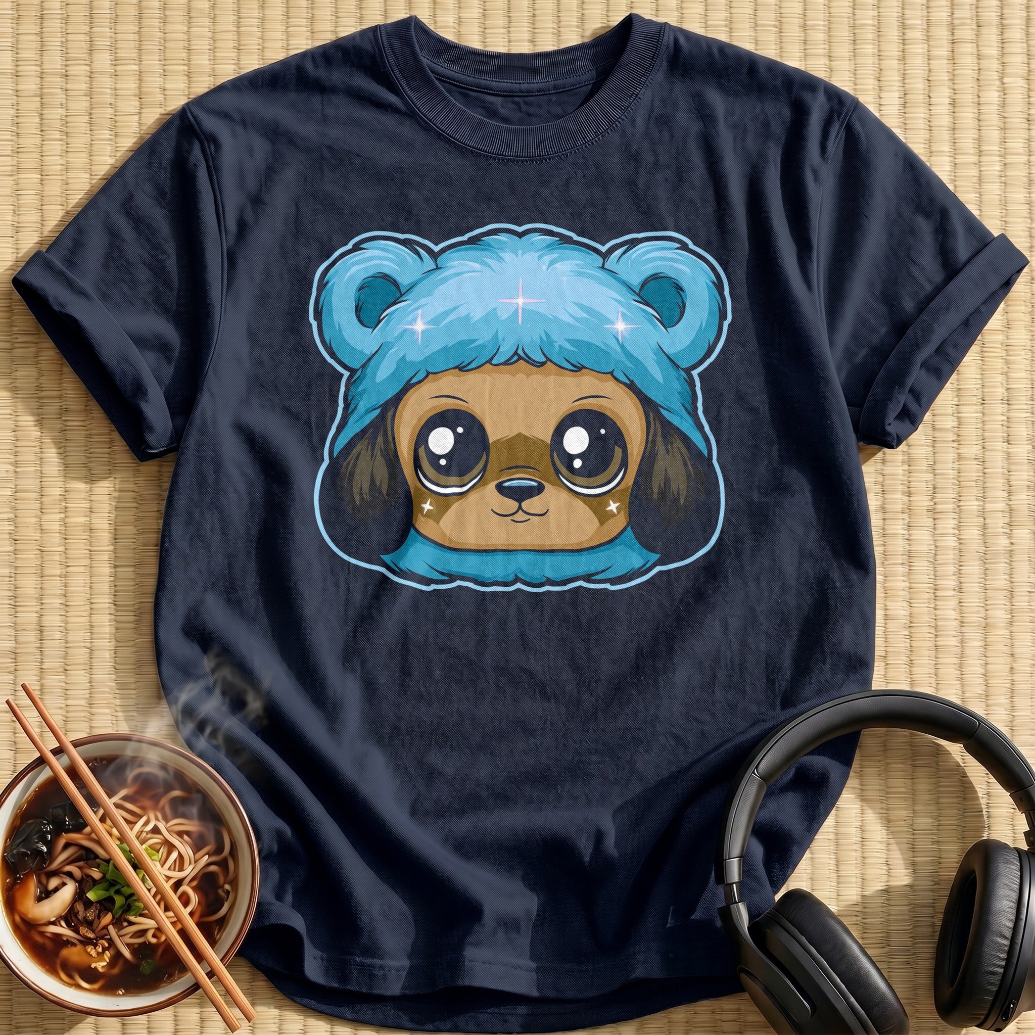 Brown Puppy Blue Hood