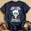 Chibi Blue Hair Cat Hood Girl - Navy