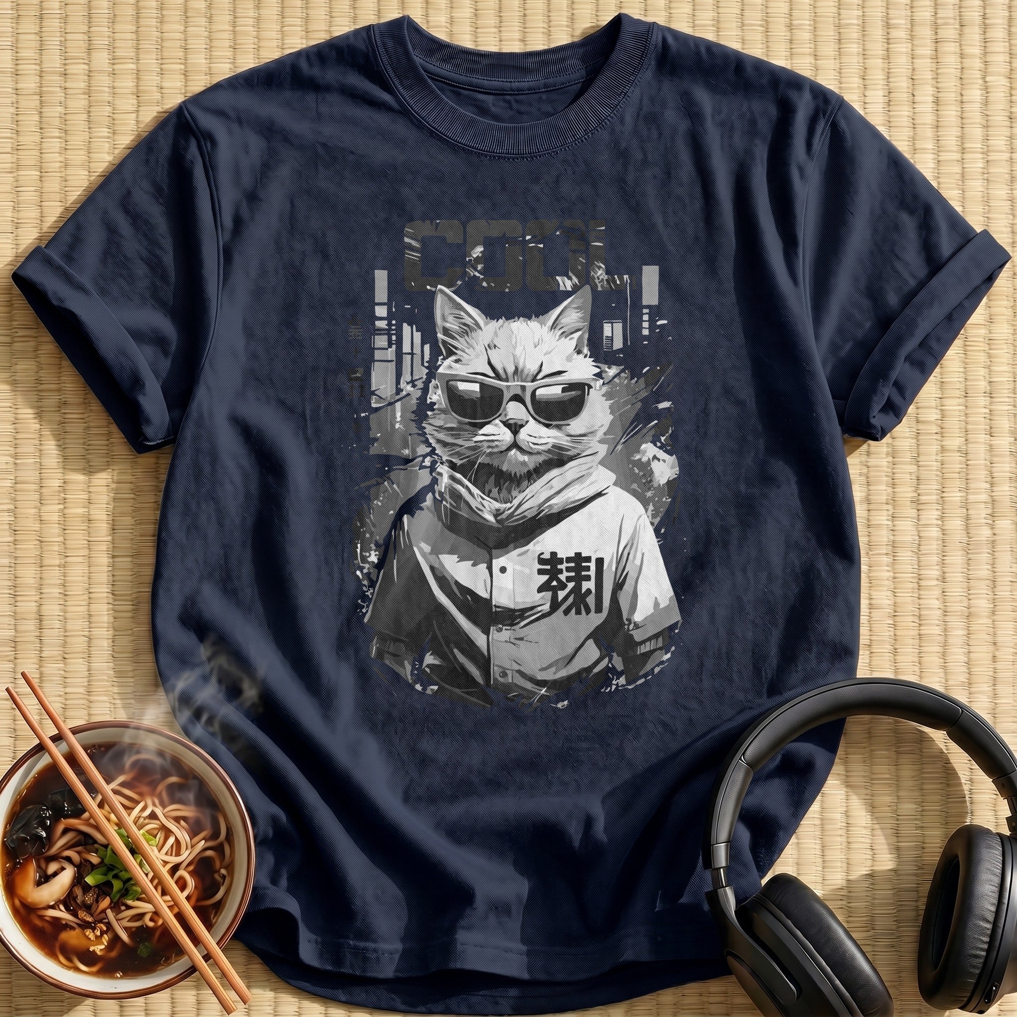Cool Cat Sunglasses Baseball Jersey - Navy