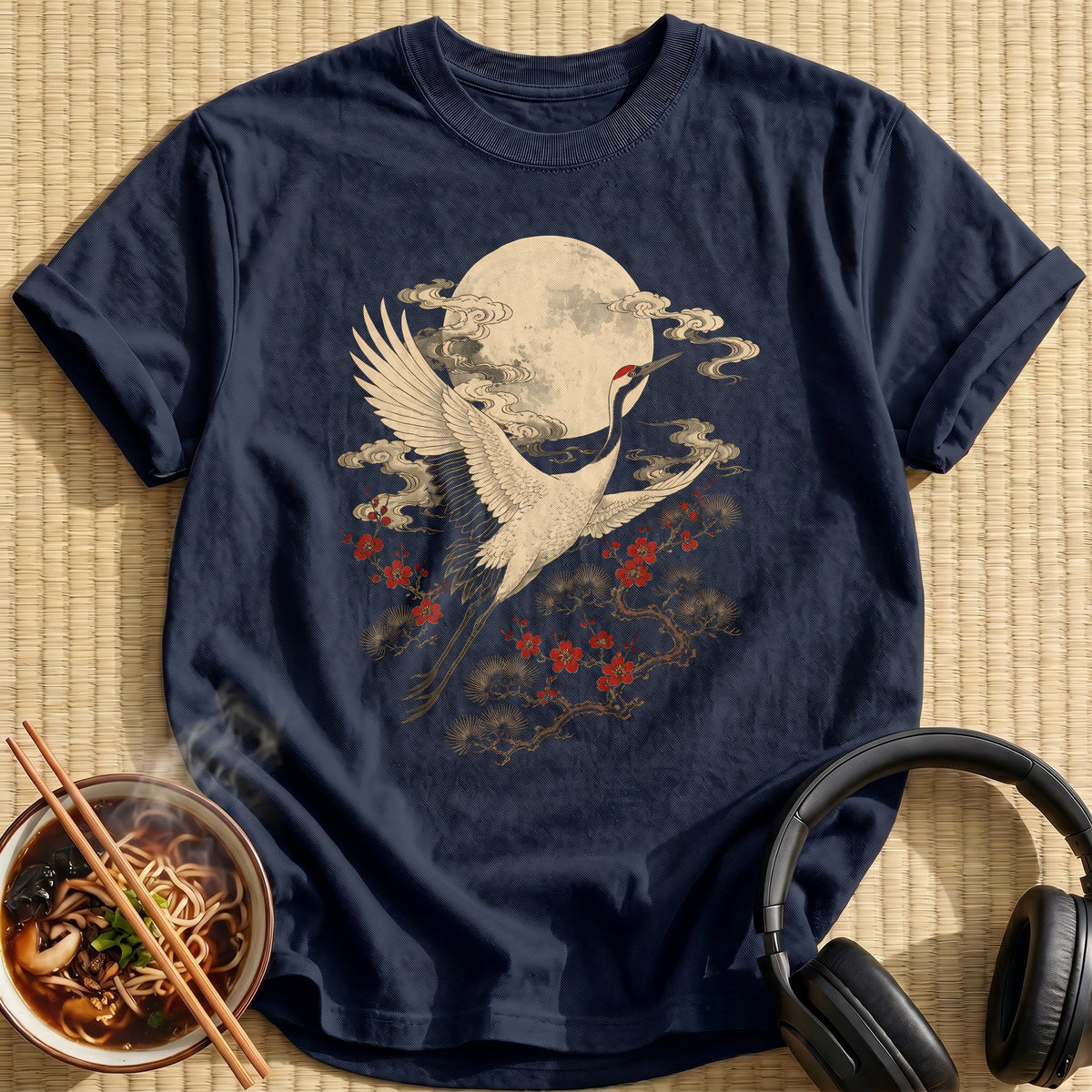 Crane Moon Ukiyoe 89 - Navy