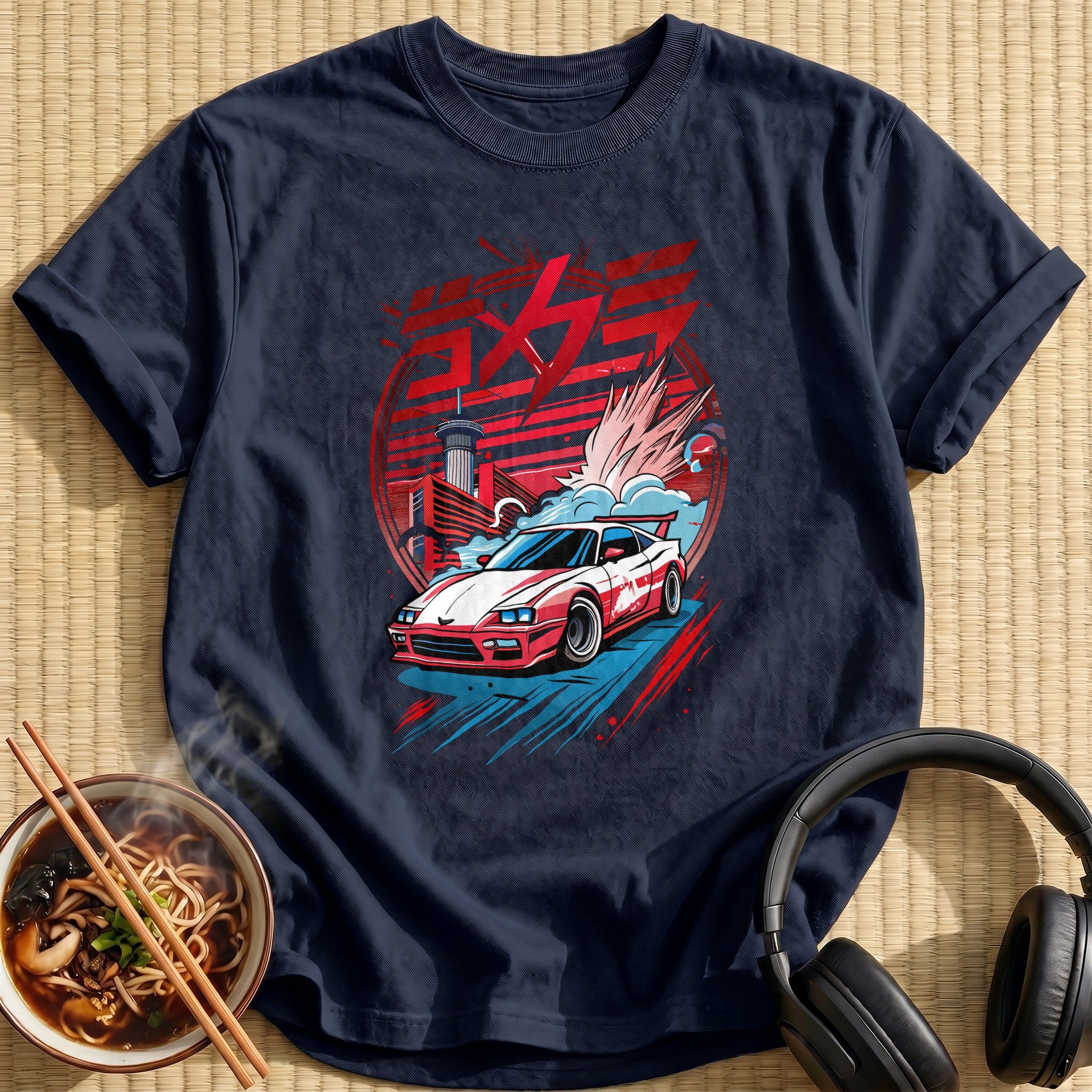 Drifting Sports Car Tokyo Tower - Navy