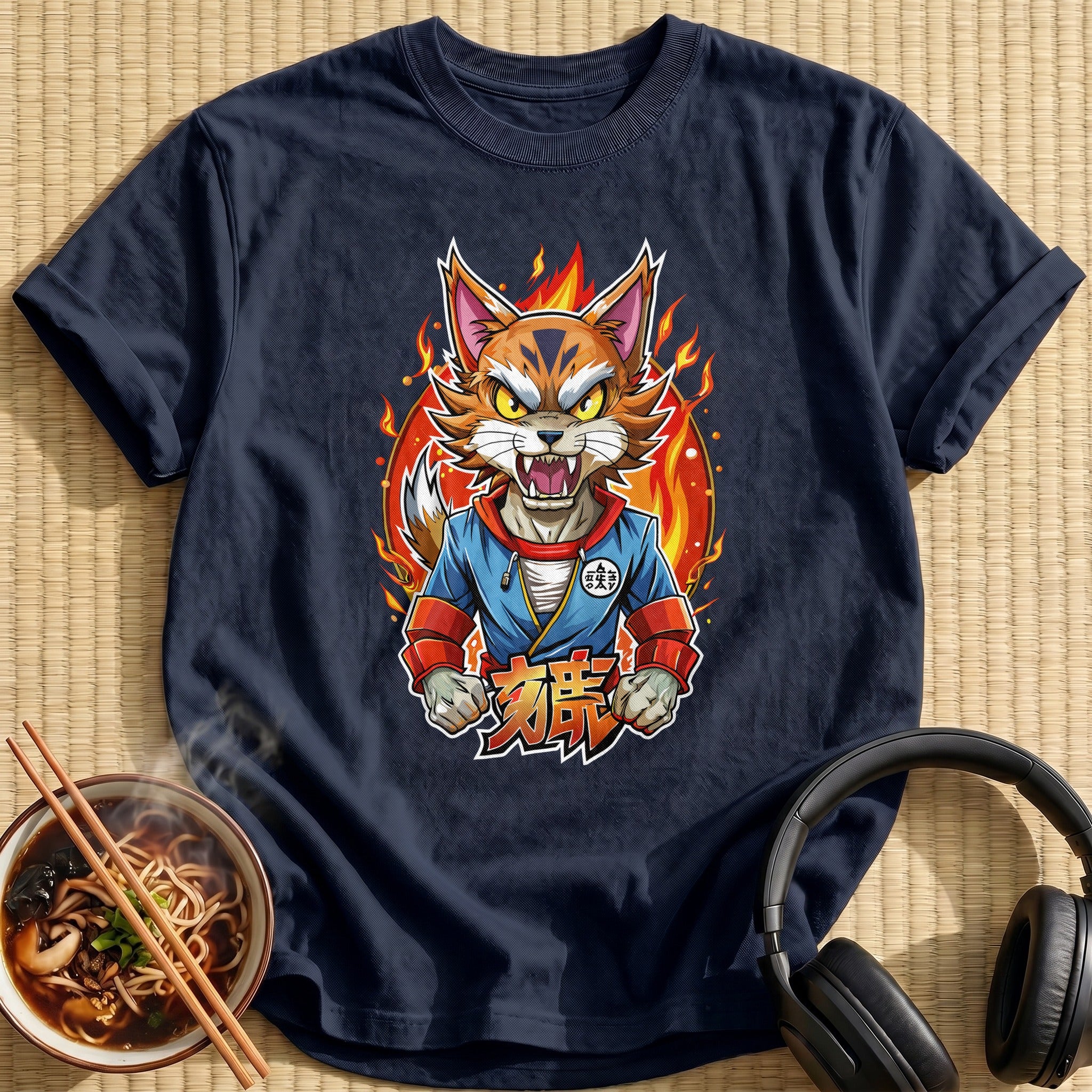 Fierce Fiery Tiger Fighter Mascot - Navy