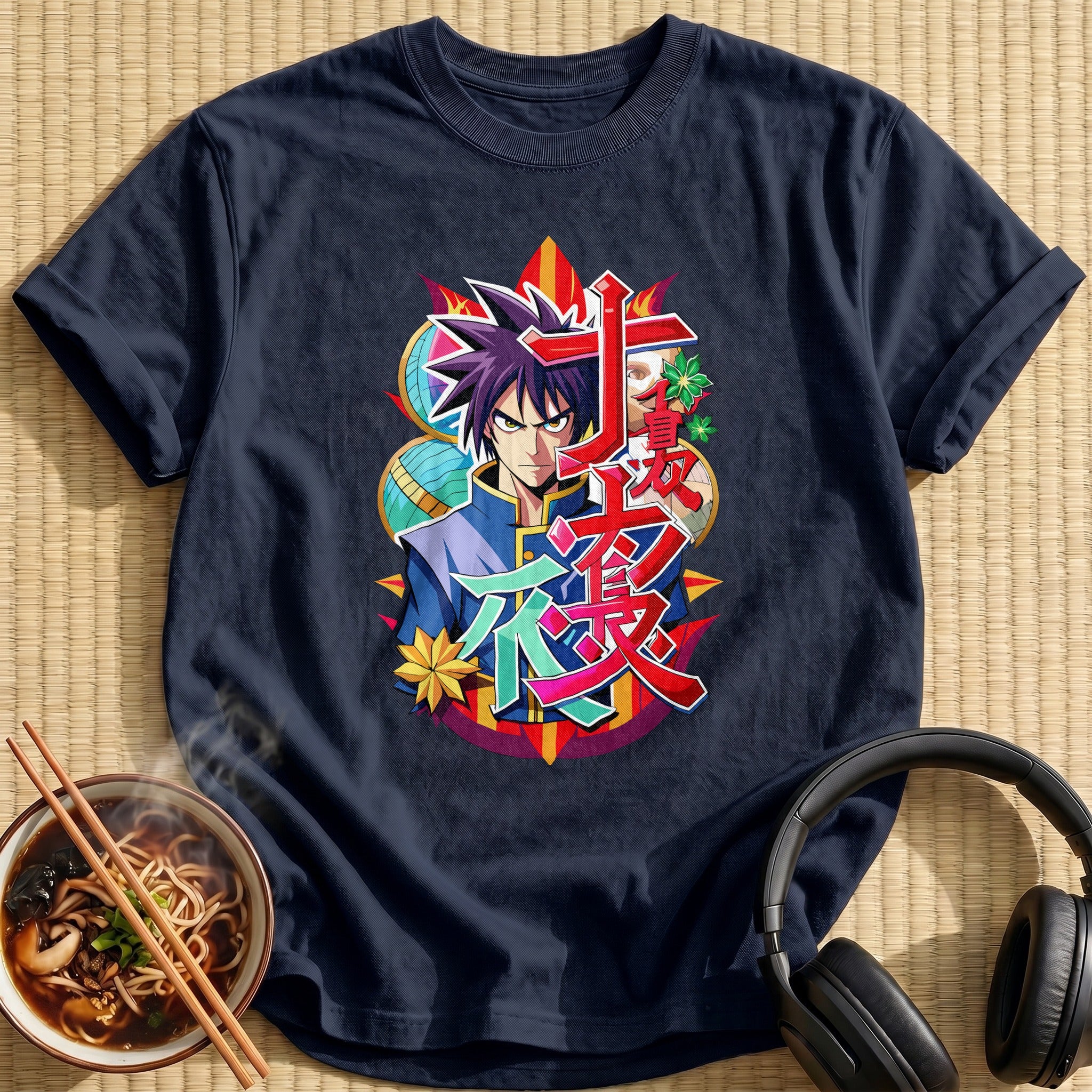 Fierce Spiky Haired Anime Hero - Navy