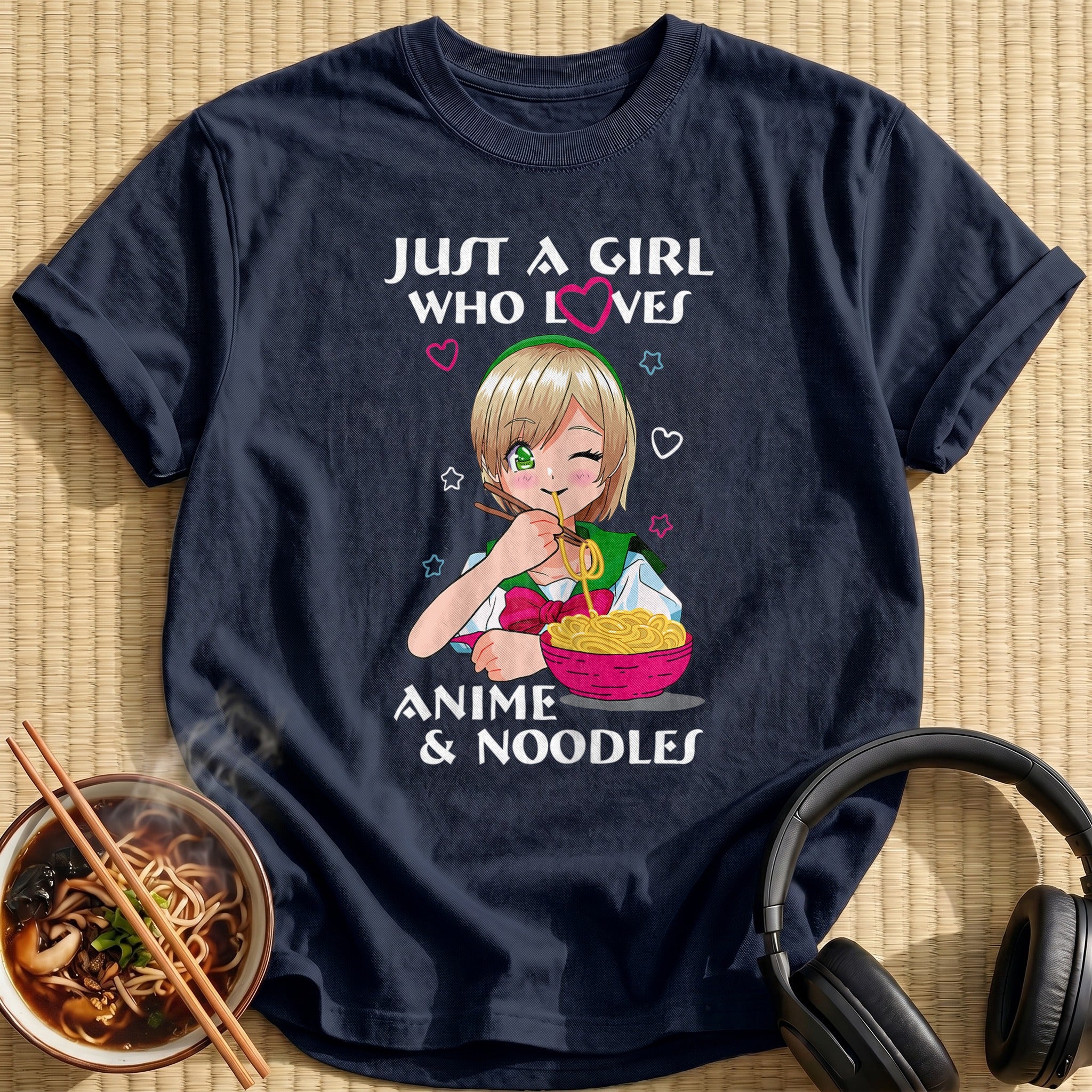 Girl Who Loves Anime Noodles - Navy