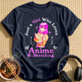 Girl Who Loves Anime Sketching - Navy