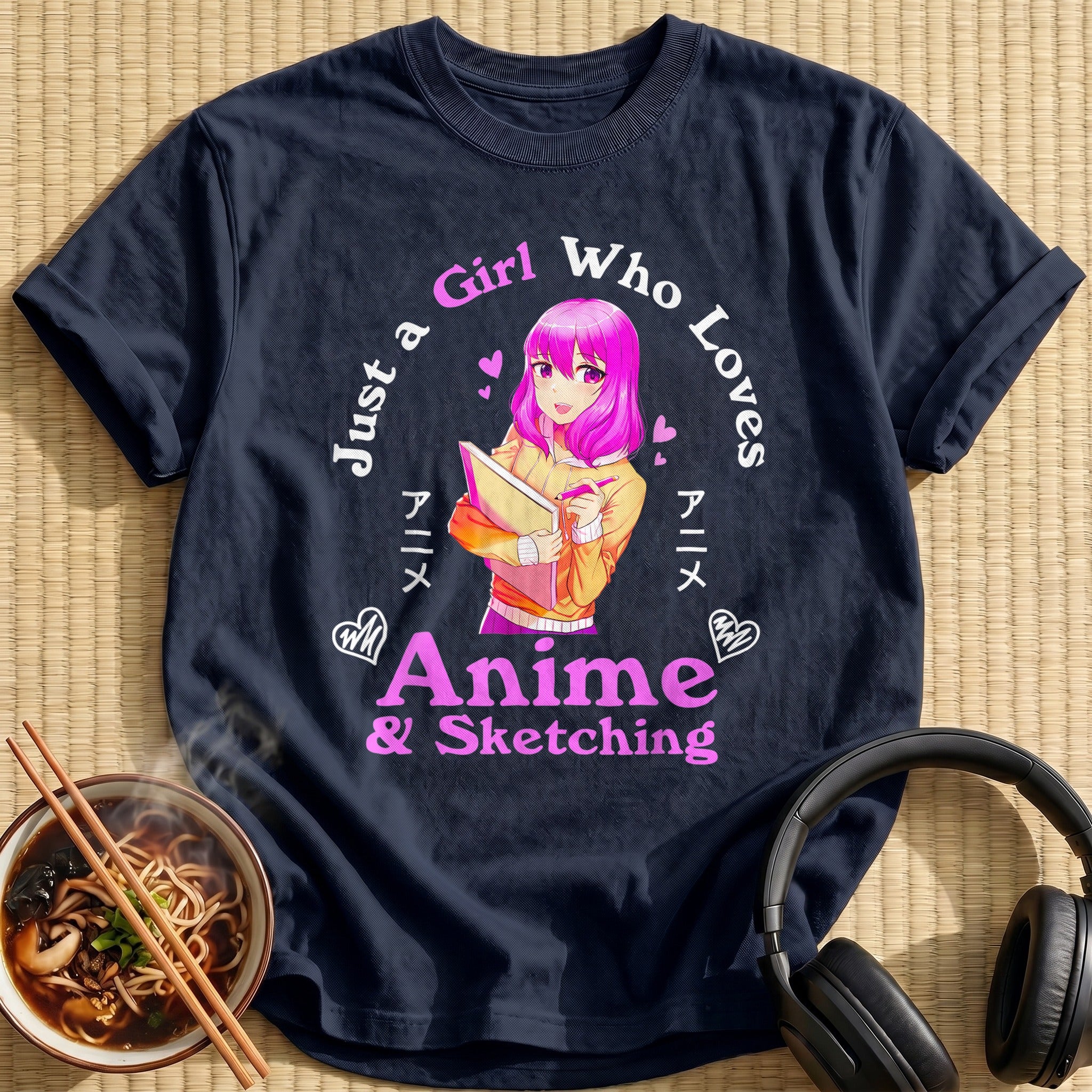 Girl Who Loves Anime Sketching - Navy
