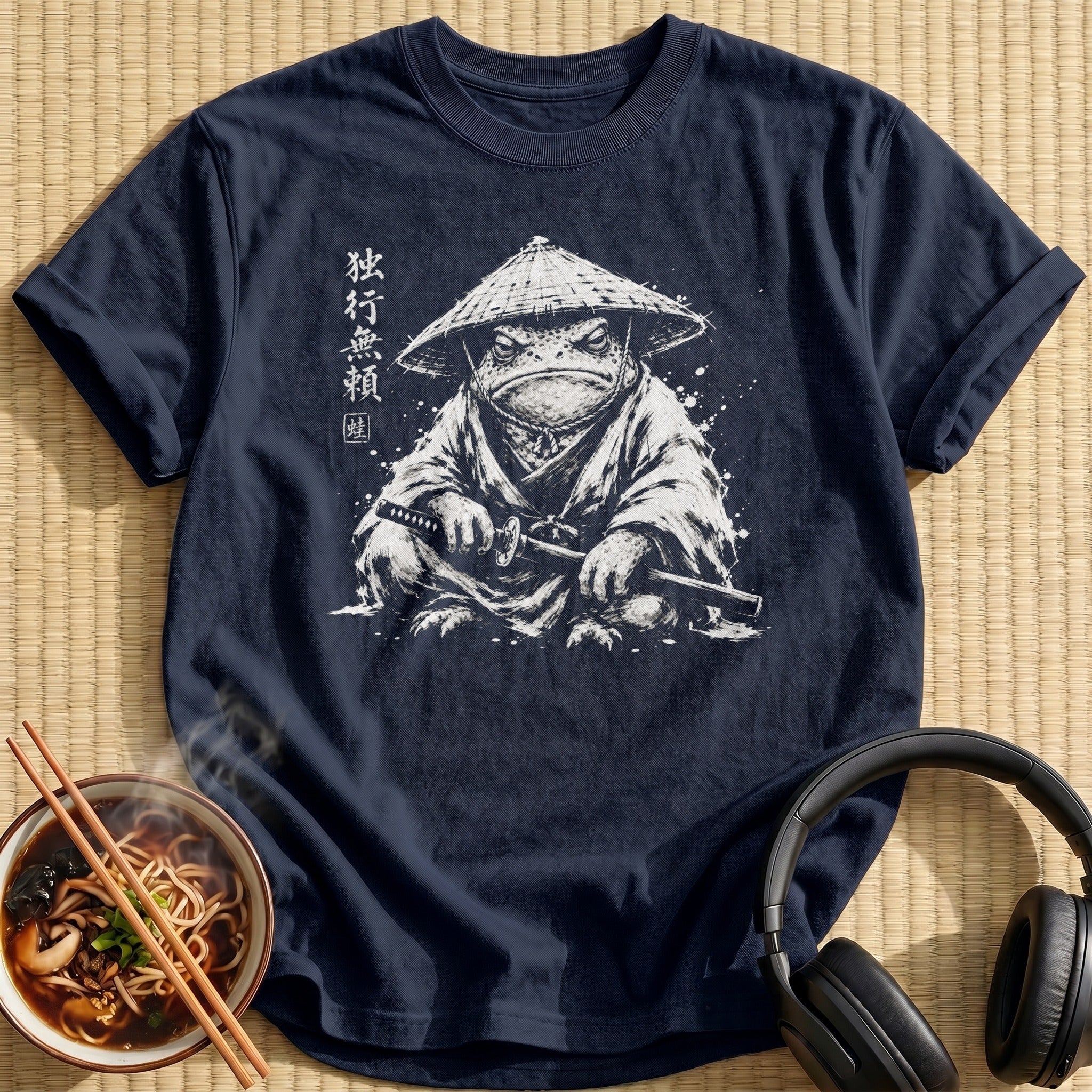 Grumpy Toad Samurai Straw Hat