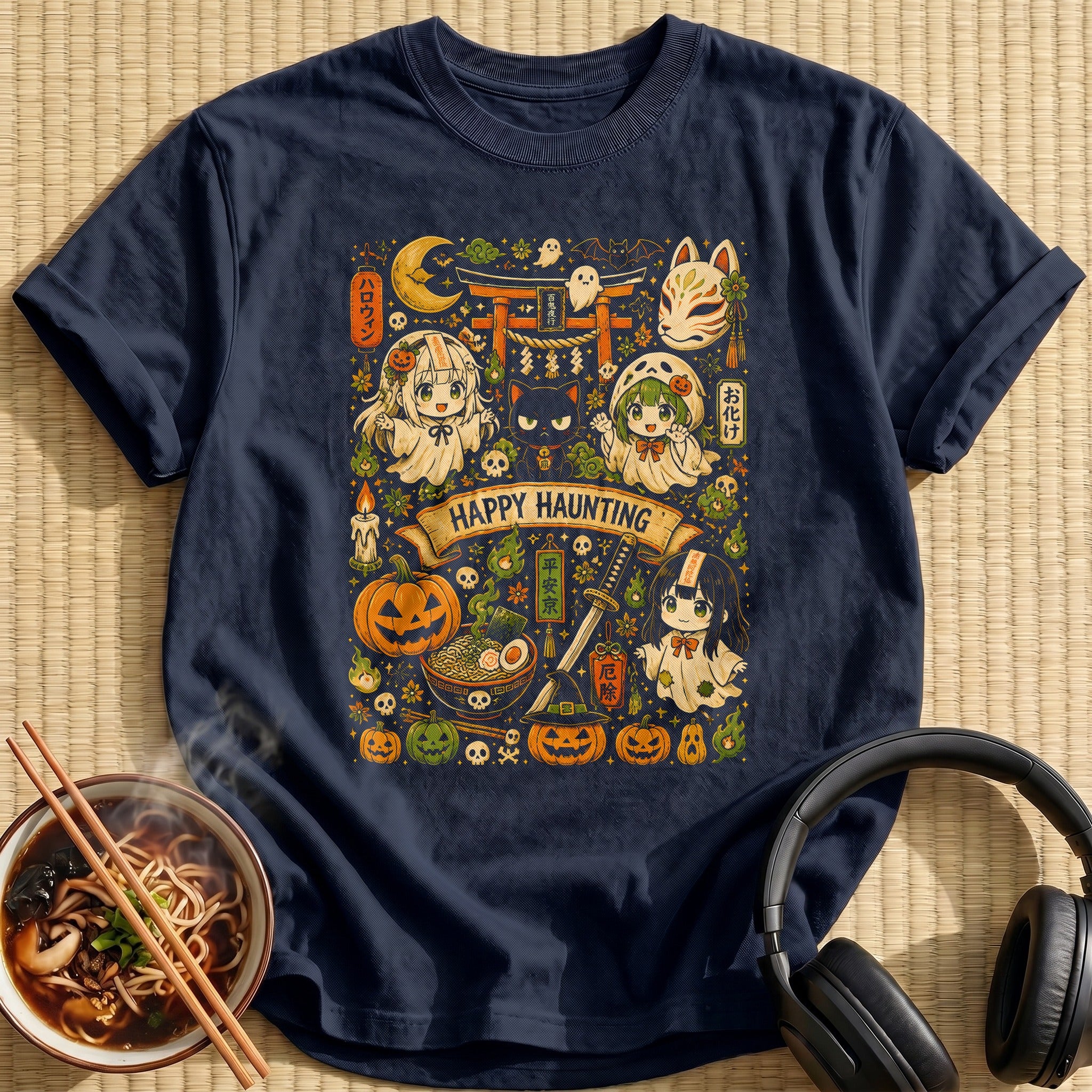 Happy Haunting Doodle - Navy