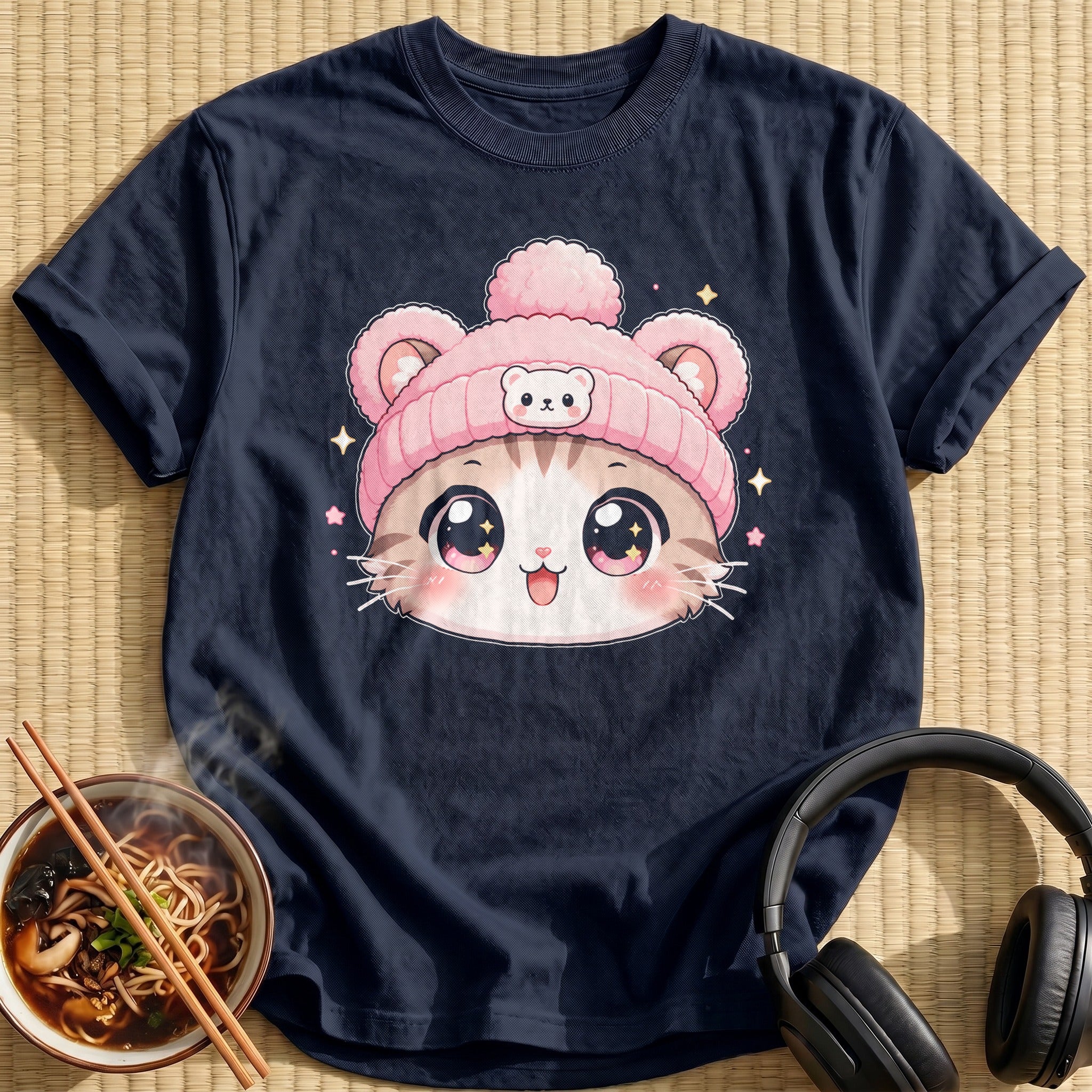 Kawaii Cat (Pastel Pink Hat)