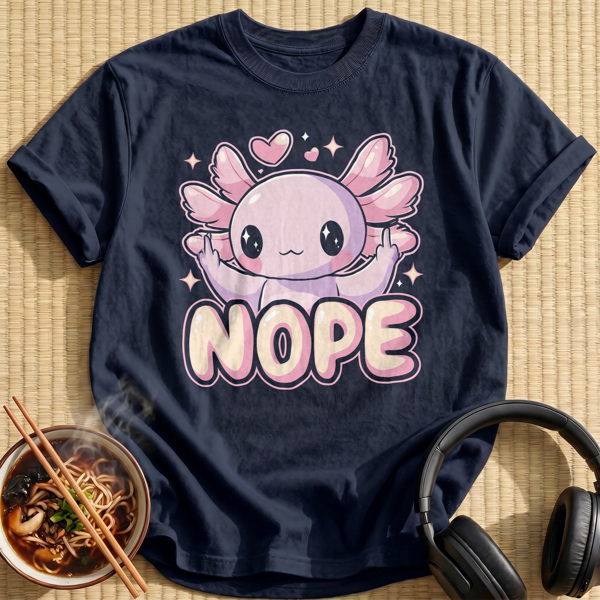 Kawaii Chibi Axolotl Saying Nope