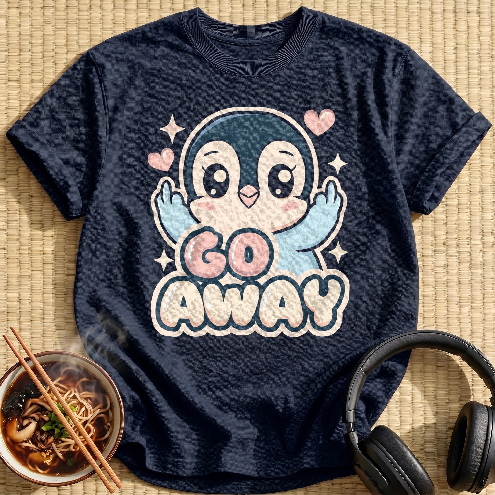 Kawaii Chibi Penguin Saying Go Away