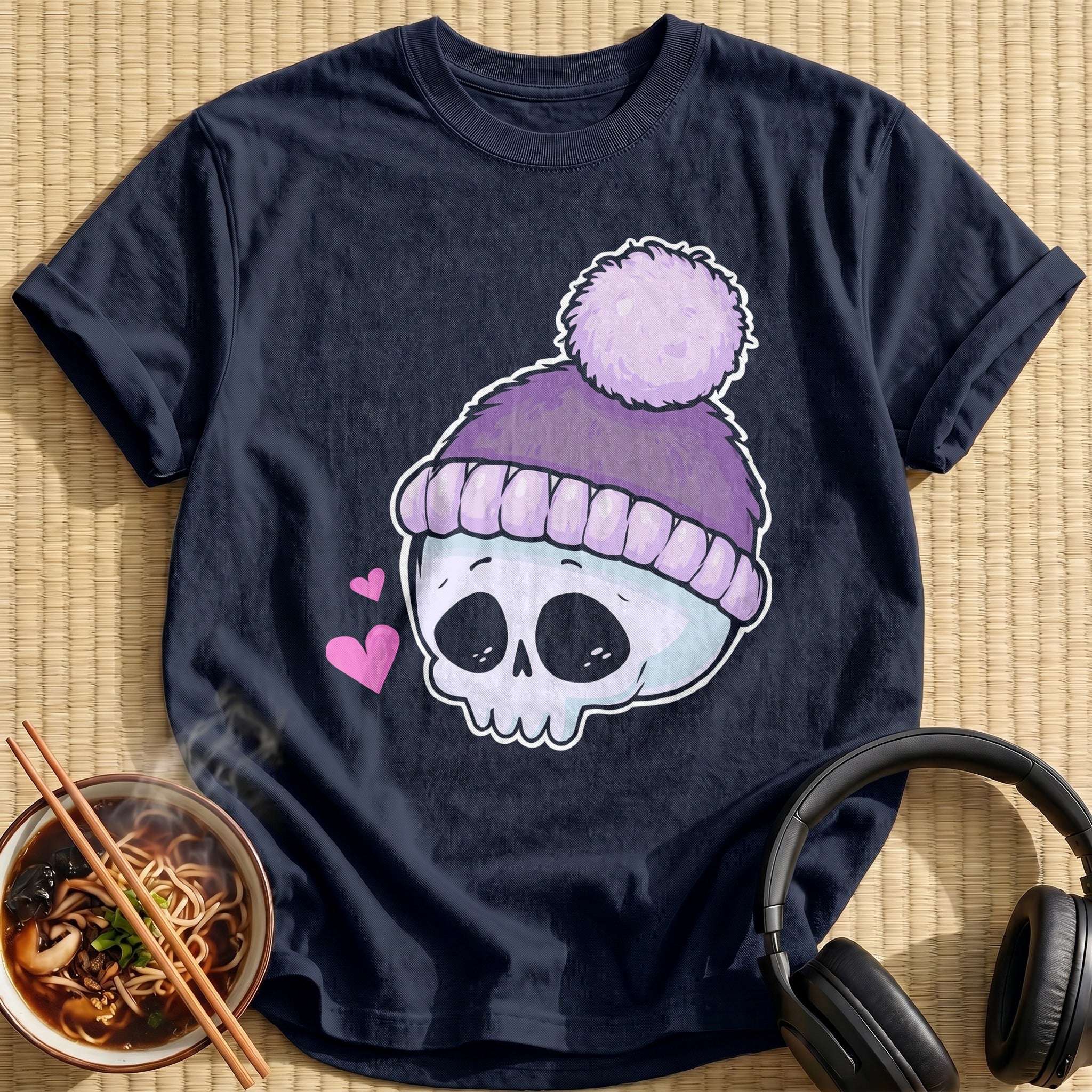 Lavender Pom Beanie Skull