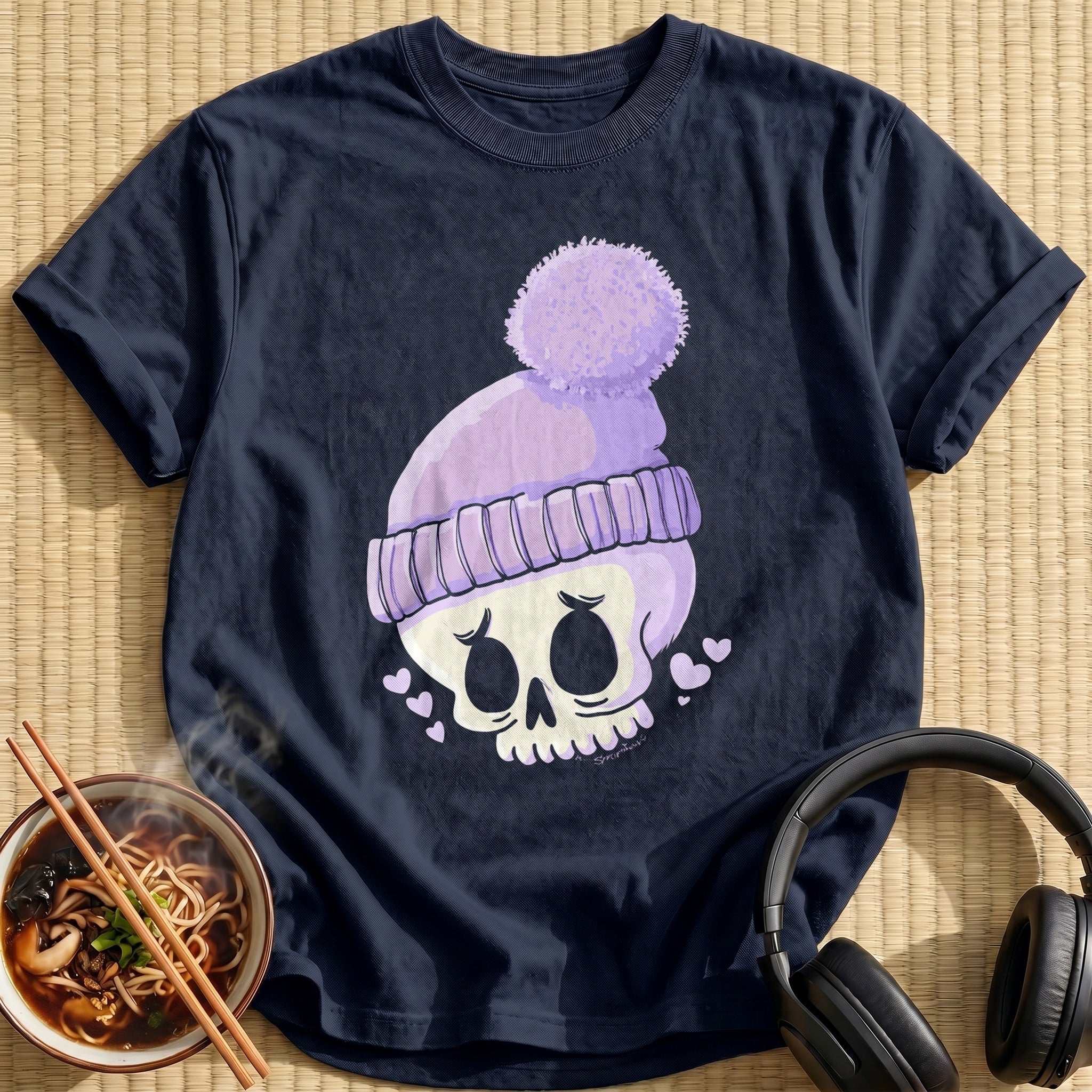 Lavender Pom Beanie Skull