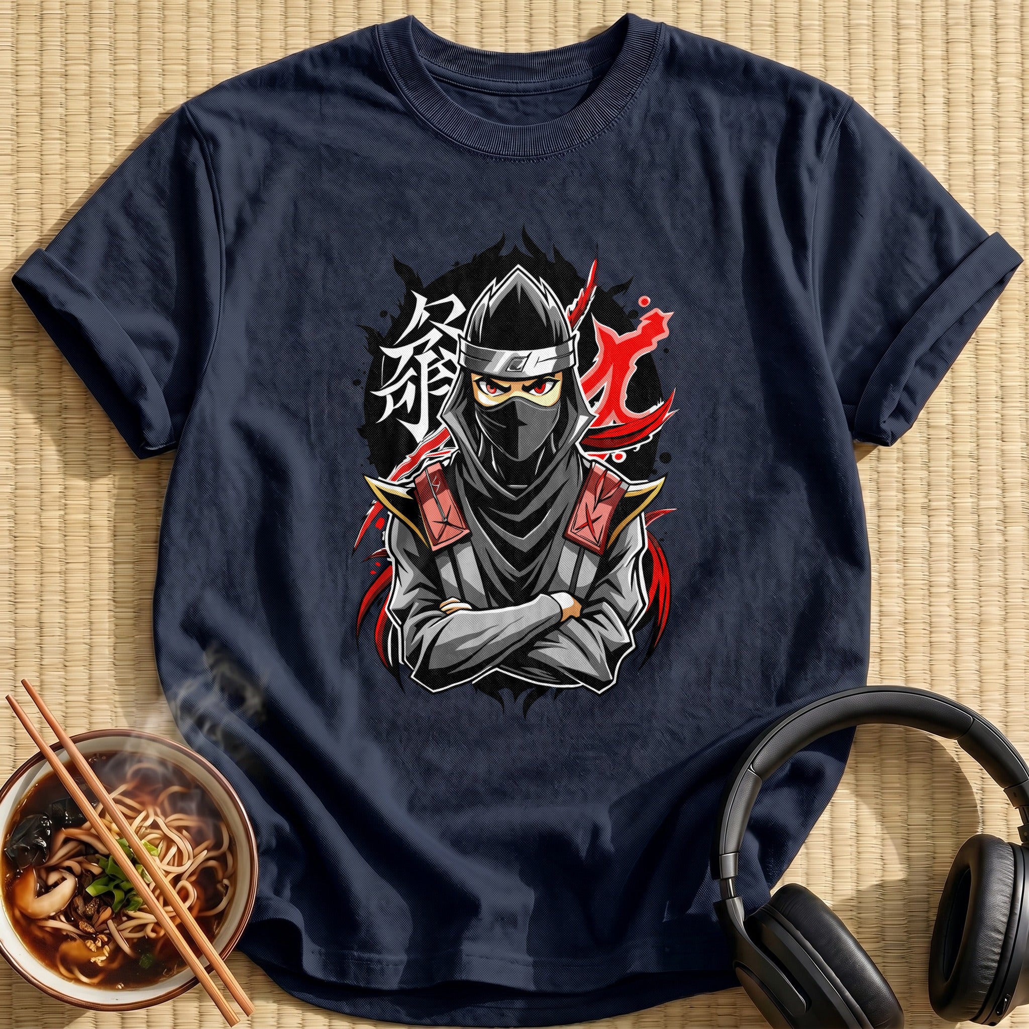 Masked Ninja Warrior Crossed Arms - Navy