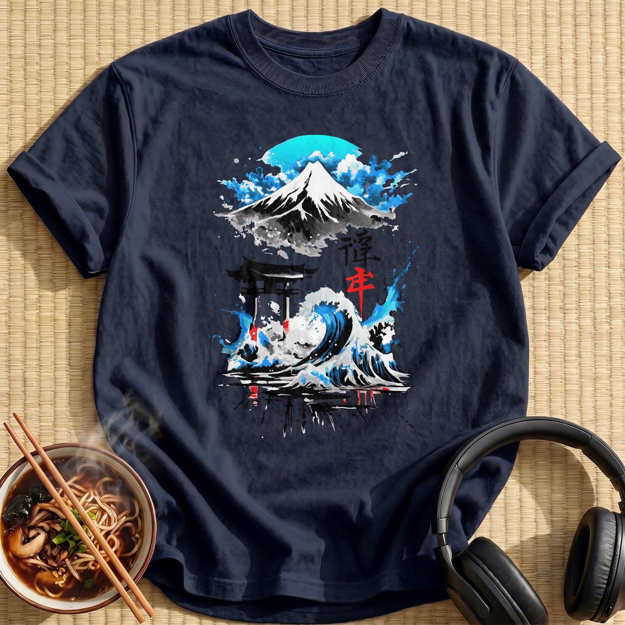 Mount Fuji Torii Wave Ink - Navy