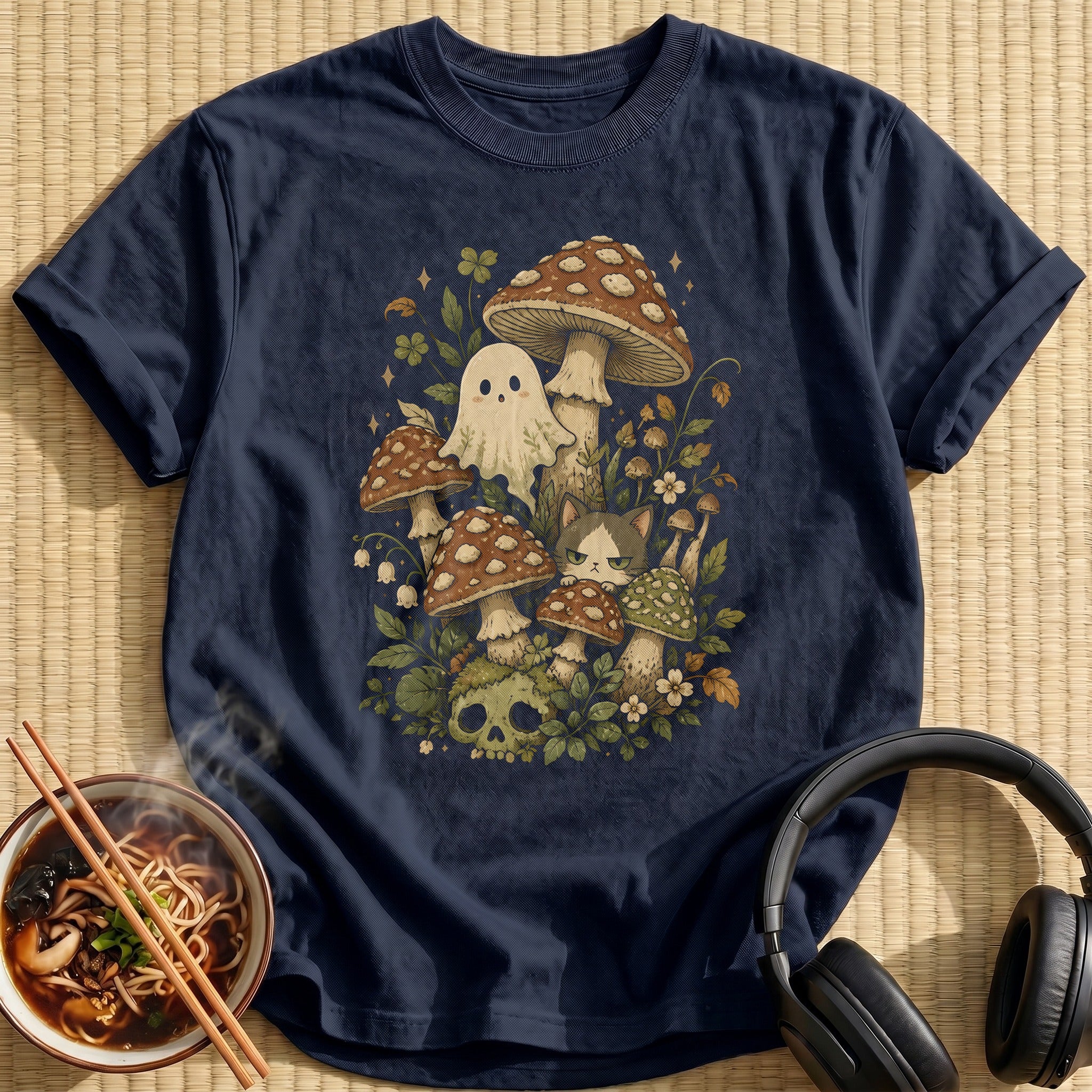 Mushroom Ghost Cat - Navy