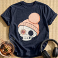 Peach Beanie Flower Skull