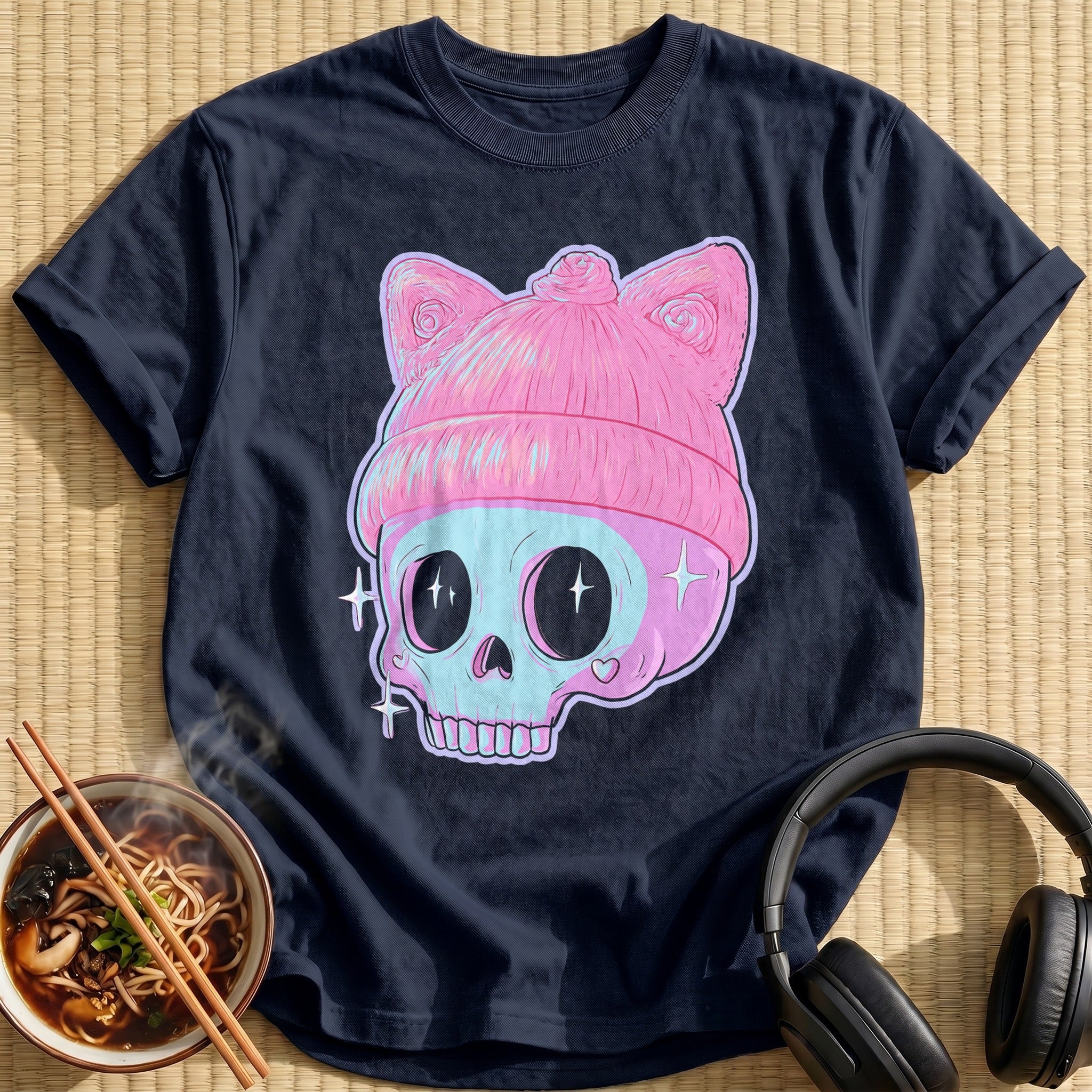 Pink Cat Beanie Skull