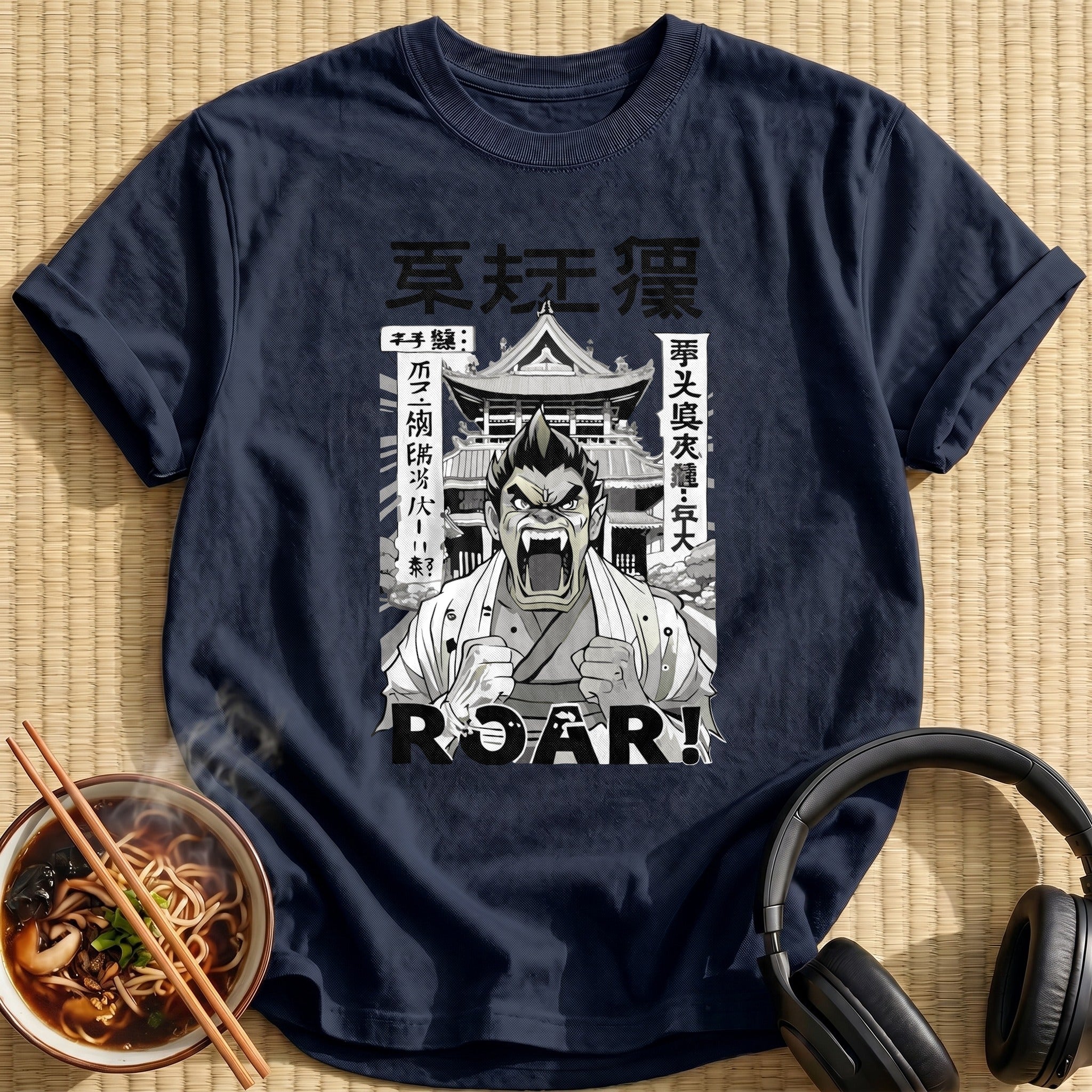 Roaring Samurai Warrior Temple Manga - Navy