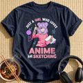 Sketching Girl Loves Anime VNeck - Navy
