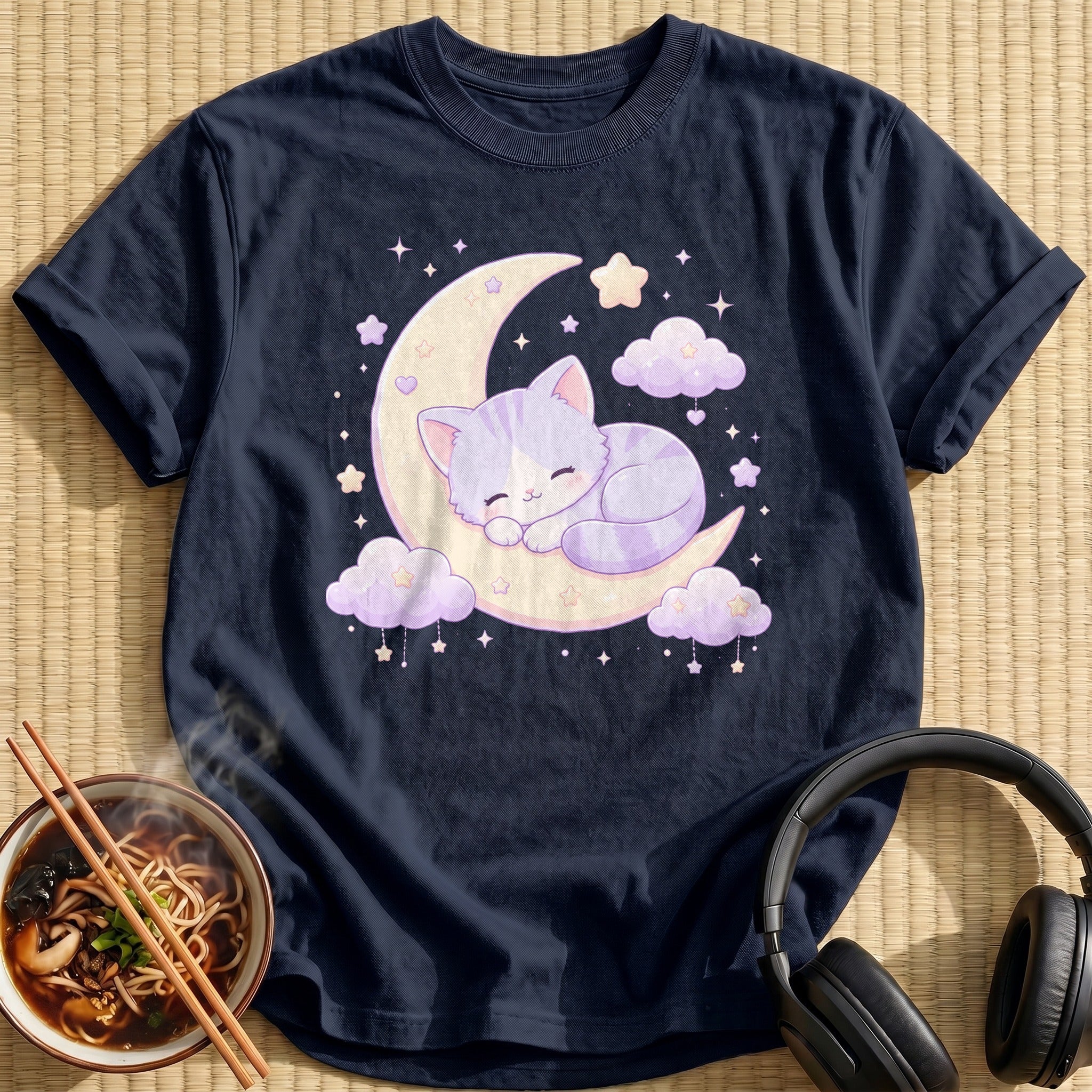 Sleepy Cat On The Moon
