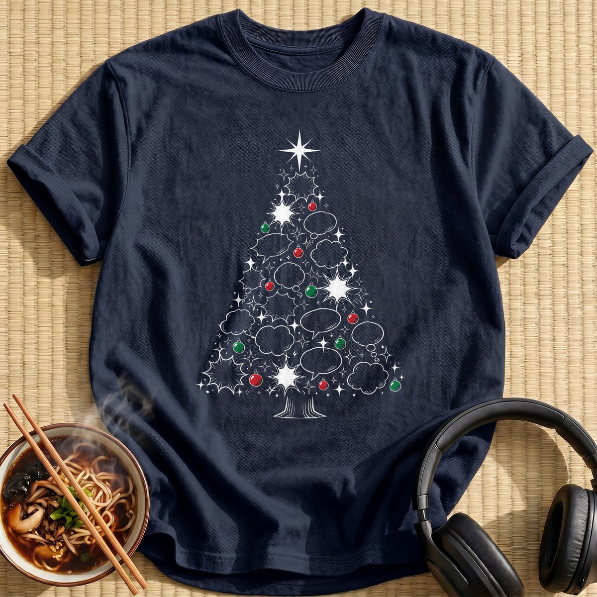 Speech Bubble Christmas Tree 99 - Navy