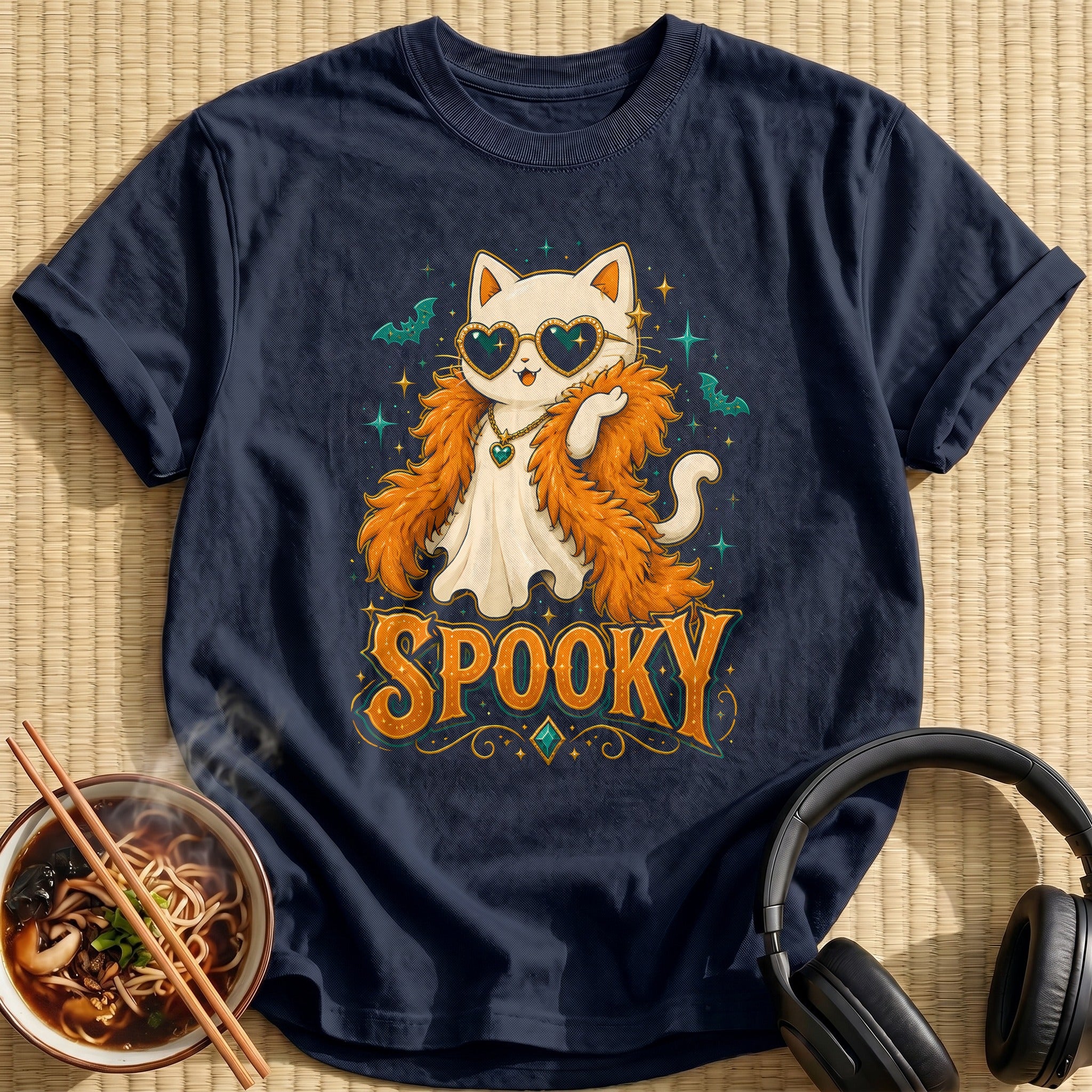 Spooky Glam Cat - Navy