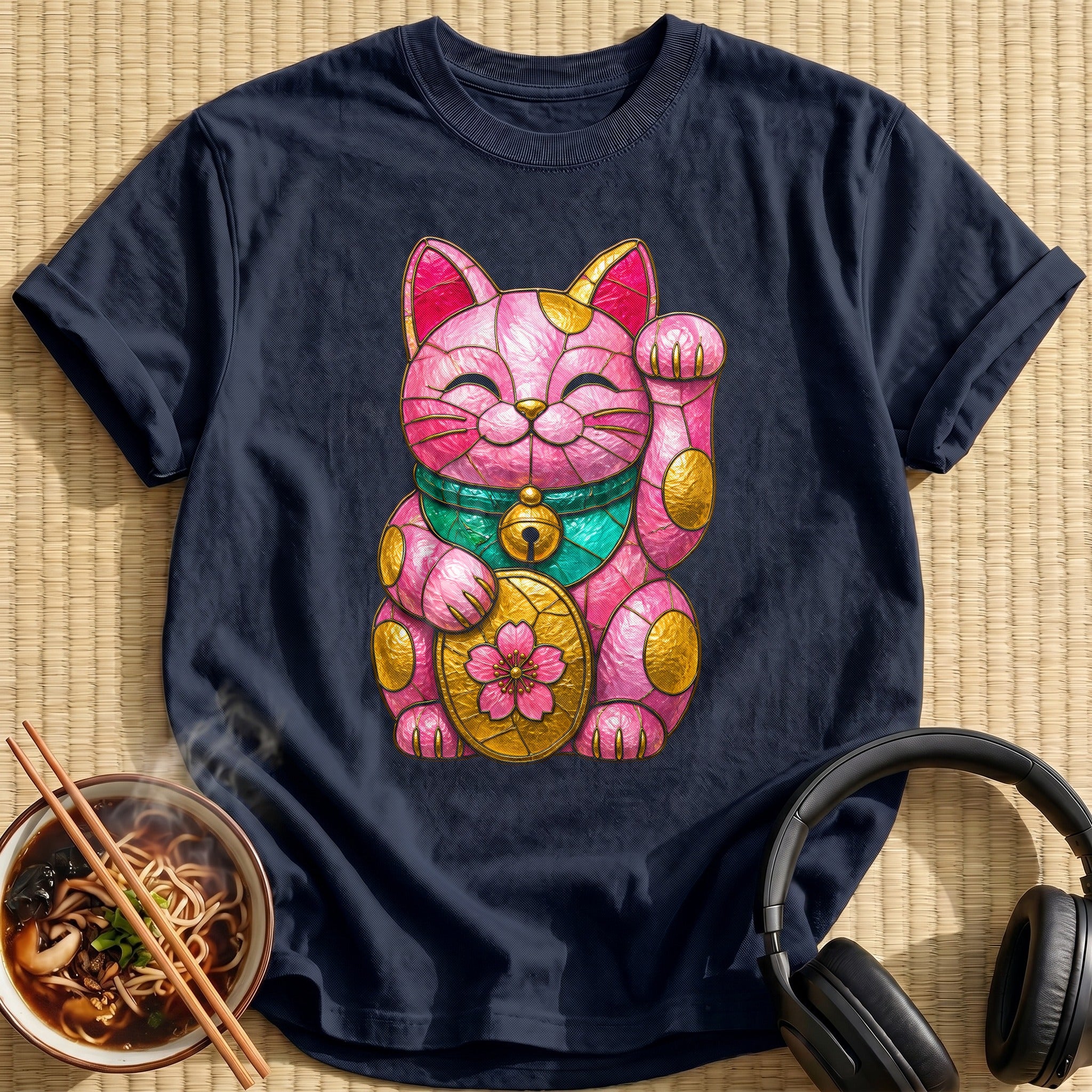 Stained Glass Maneki 69 - Navy