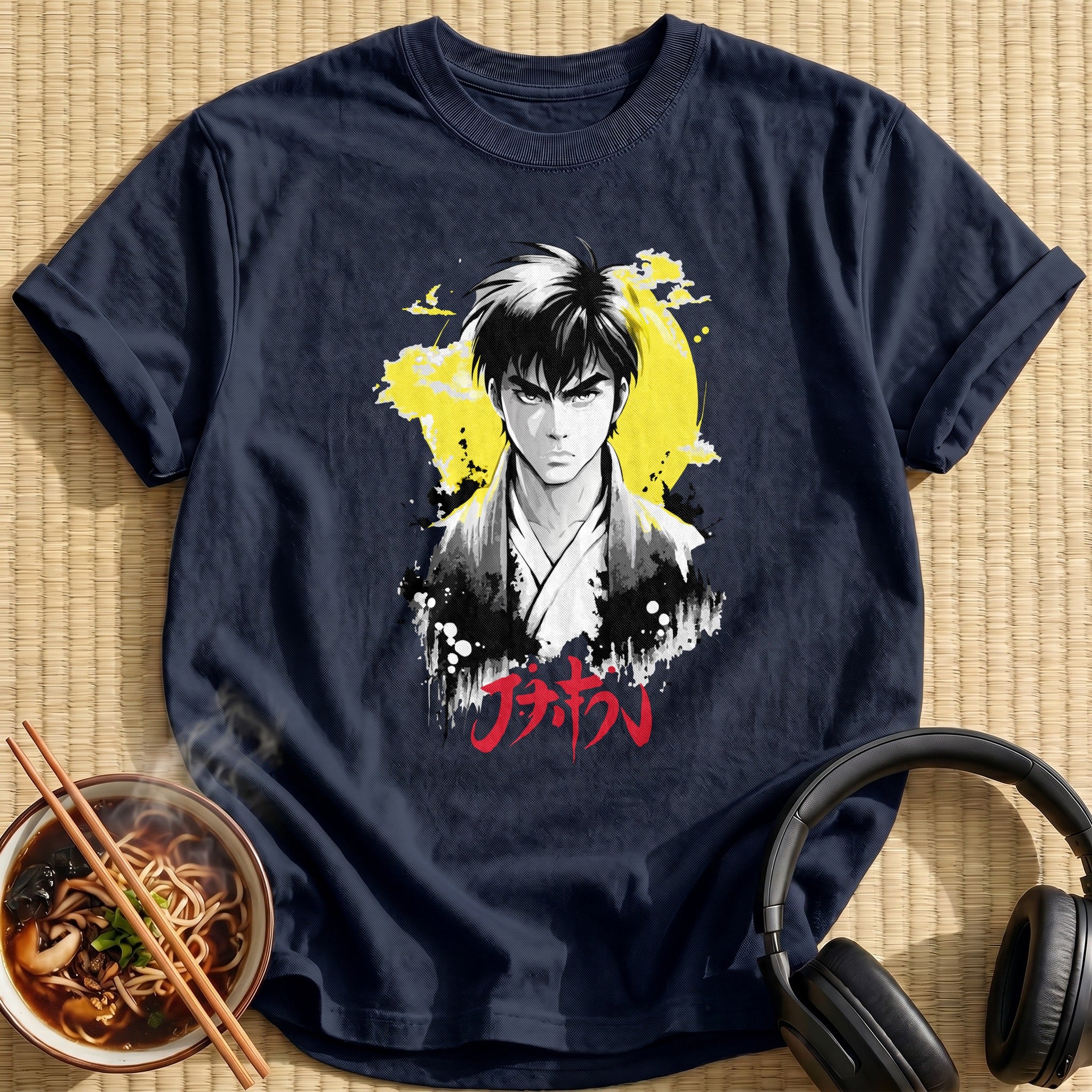 Stern Samurai Man Yellow Sun - Navy