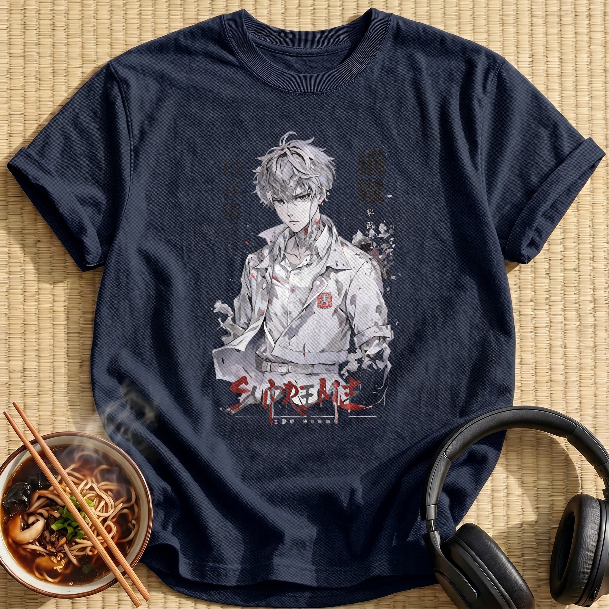 Supreme White Haired Anime Boy - Navy