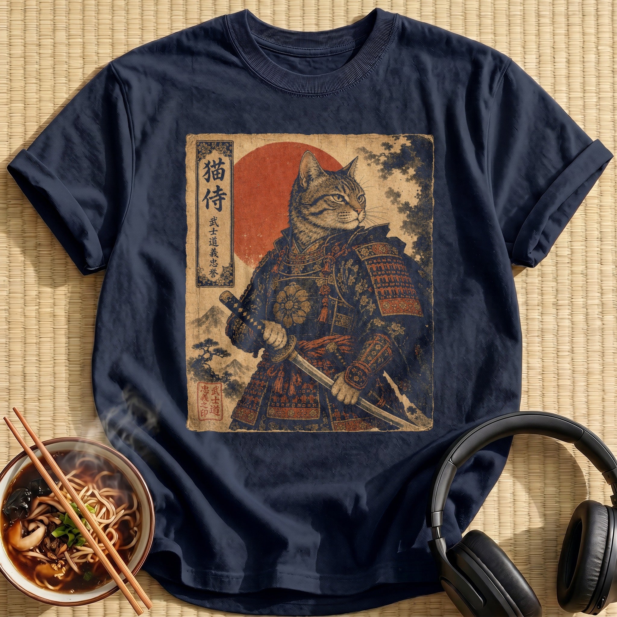 Tabby Cat Samurai With Katana