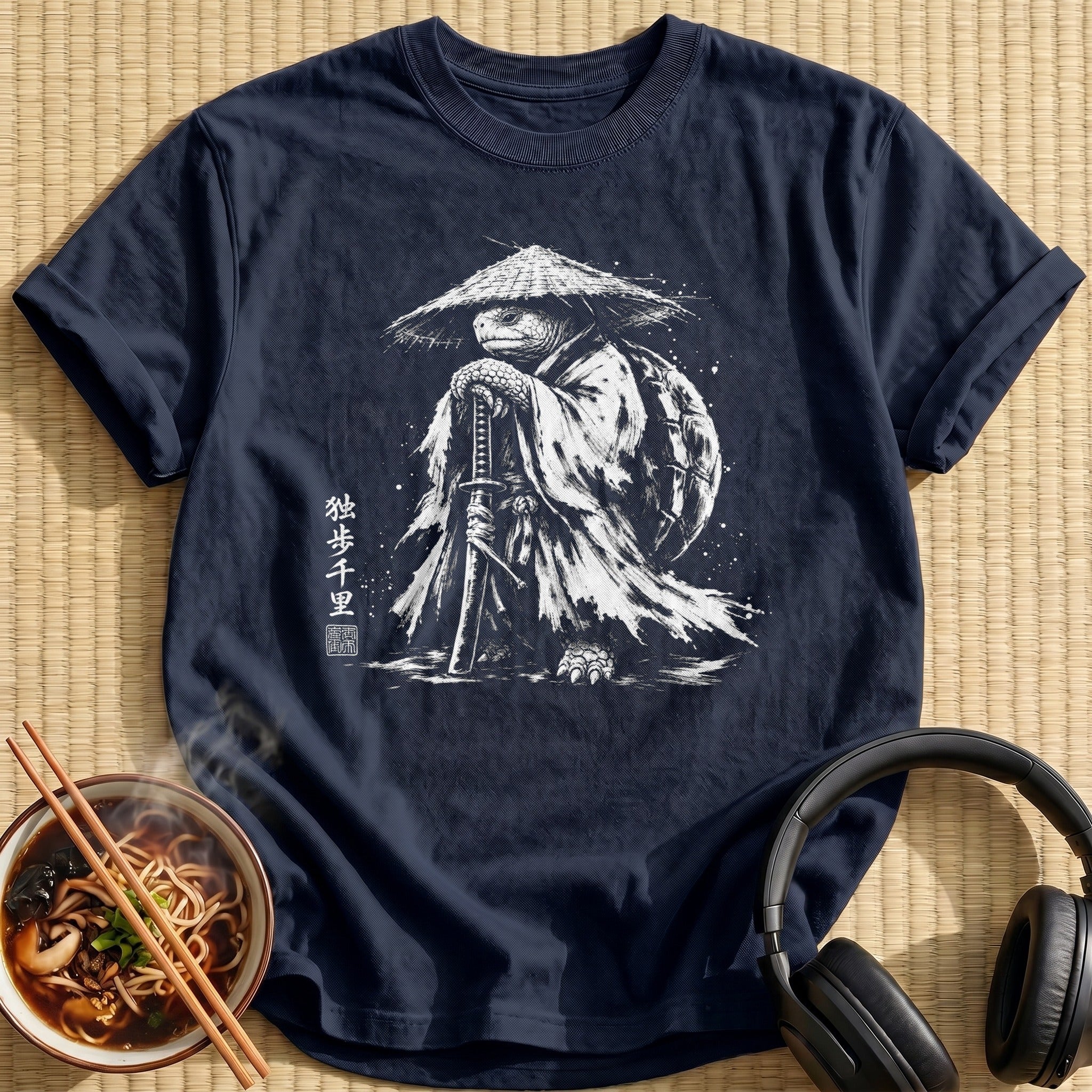Wandering Tortoise Samurai Black White