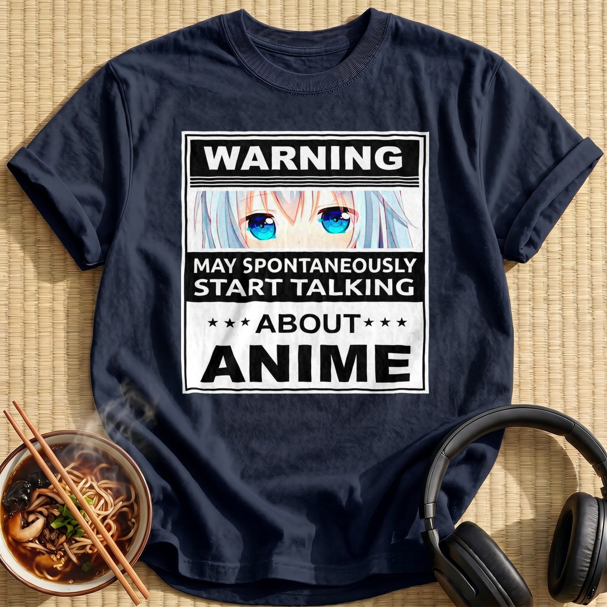 Warning May Start Talking Anime - Navy