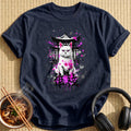 White Cat Pink Splatter Shrine - Navy