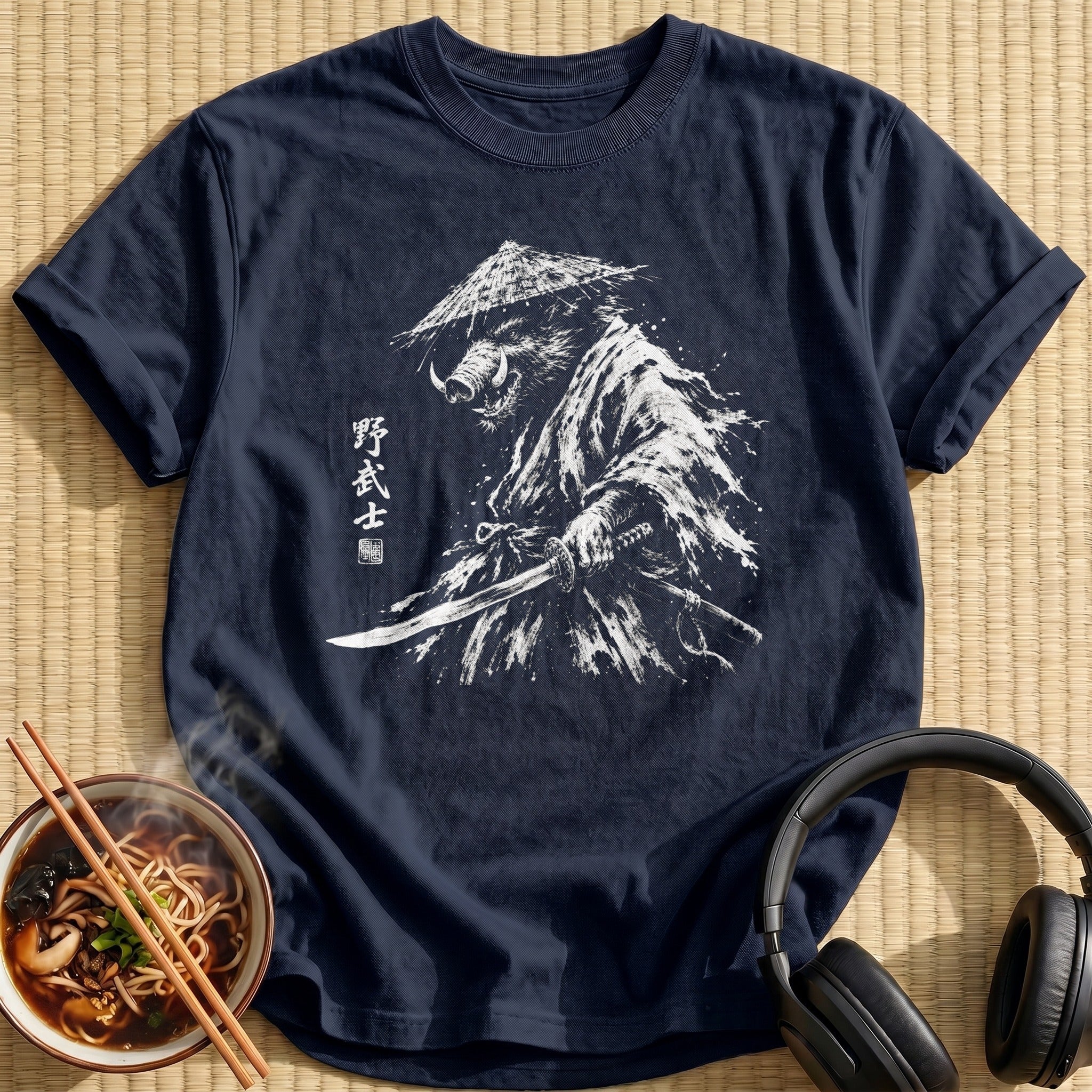 Wild Boar Samurai Ink Portrait