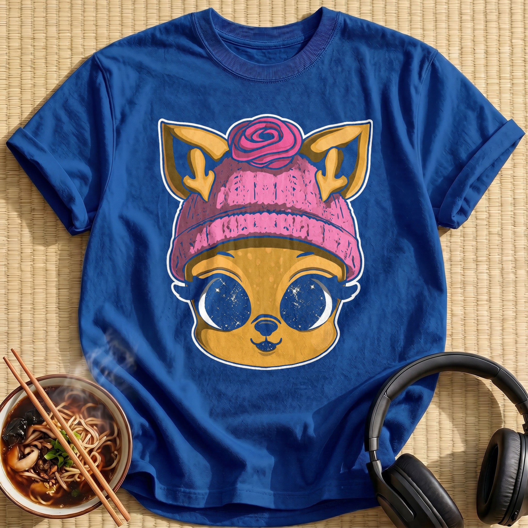 Deer Pink Rose Beanie
