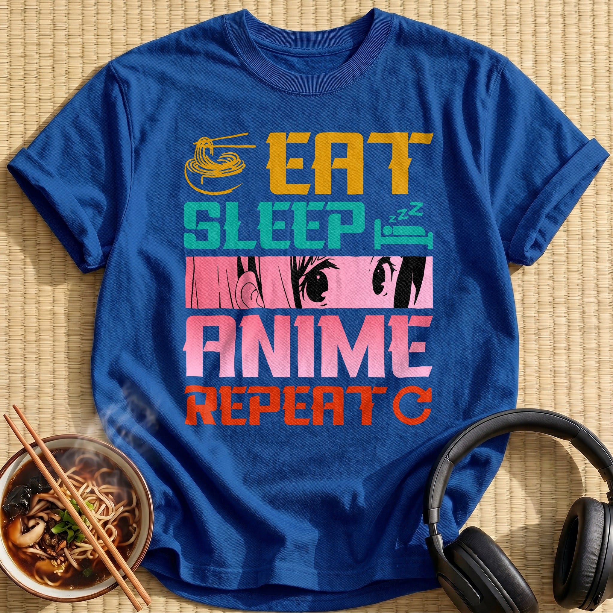 Eat Sleep Anime Repeat Slogan - Royal